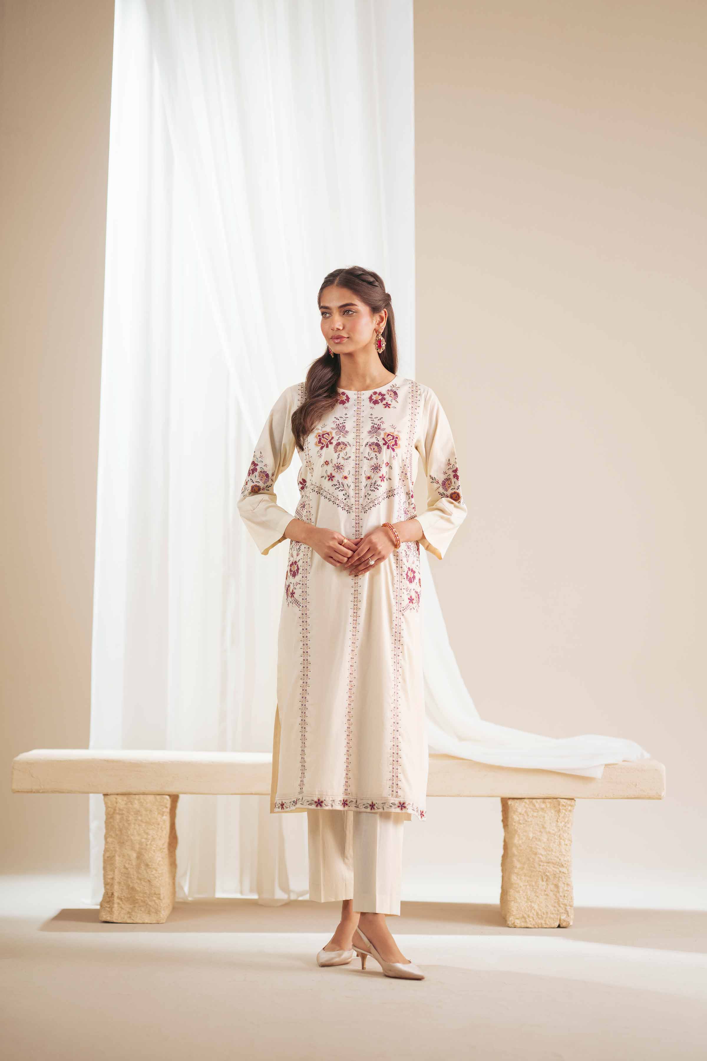 2 Piece - Embroidered Suit - KFS25-76 - Image 4