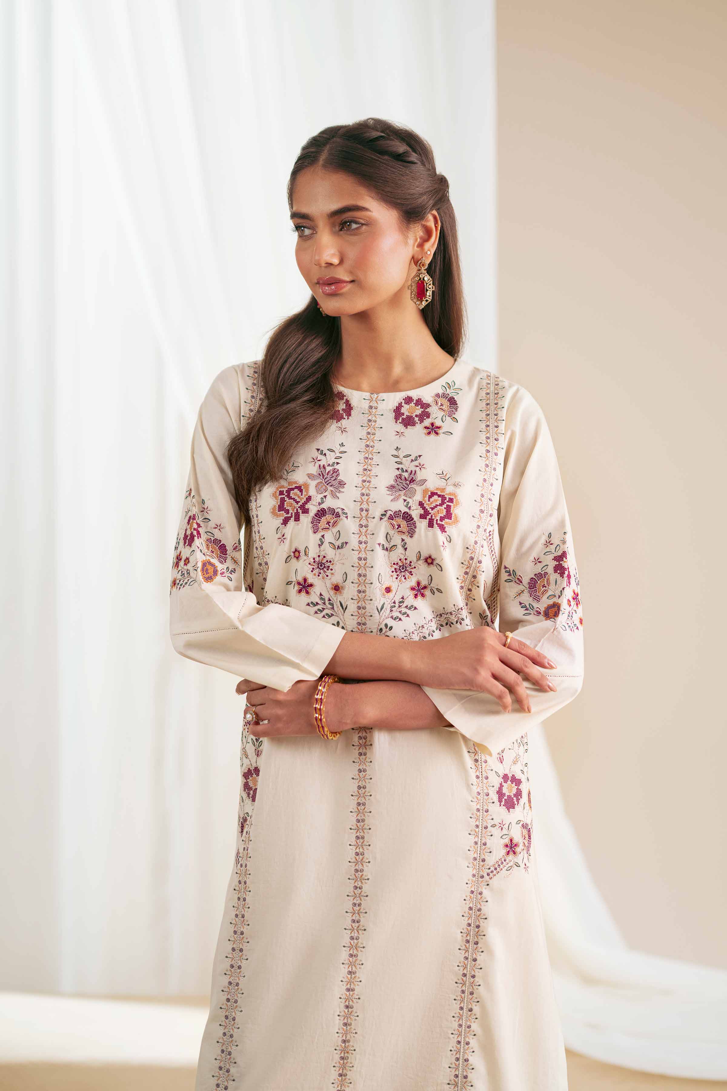 2 Piece - Embroidered Suit - KFS25-76 - Image 6