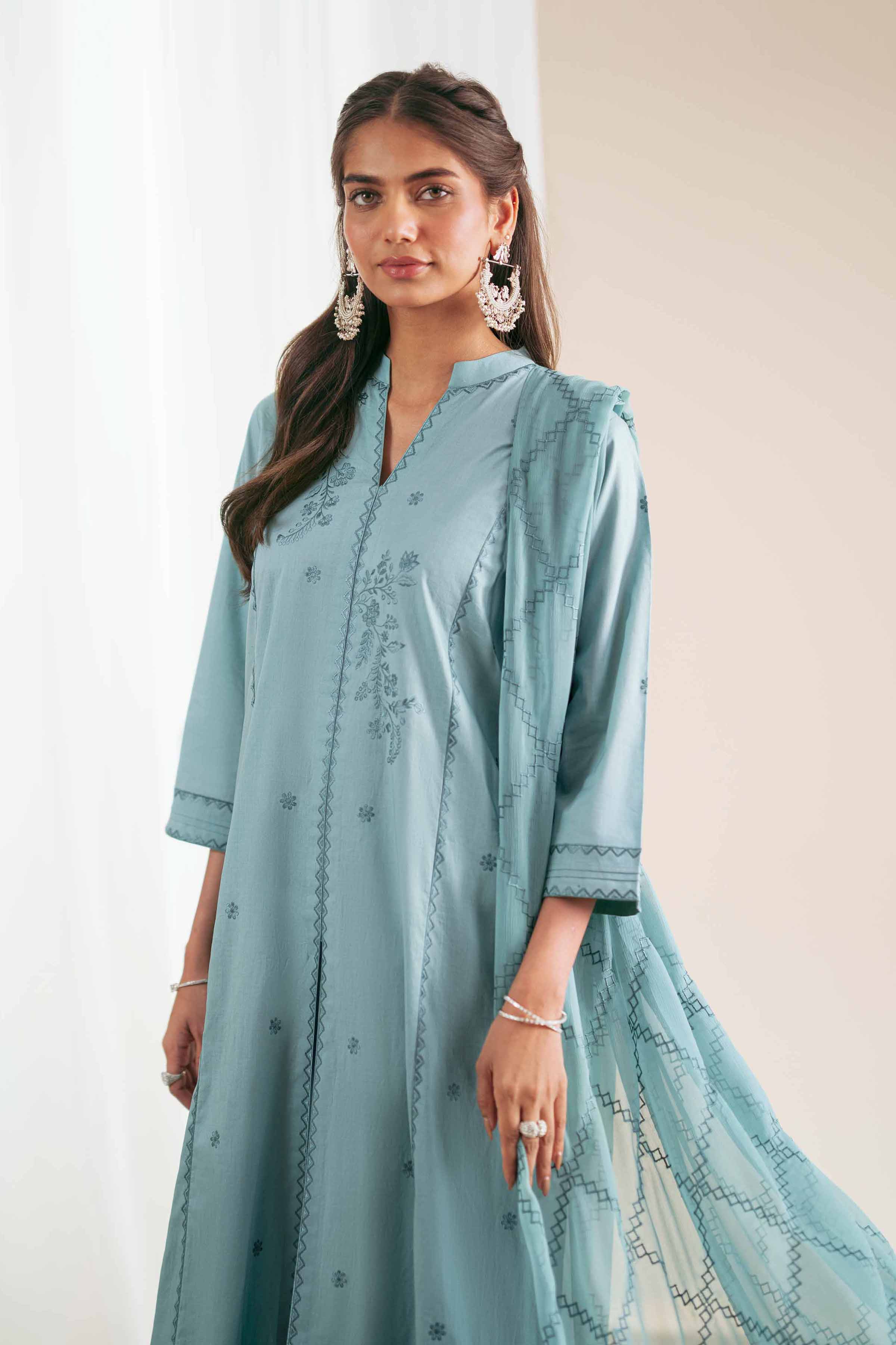 3 Piece - Embroidered Suit - KFS25-91 - Image 2