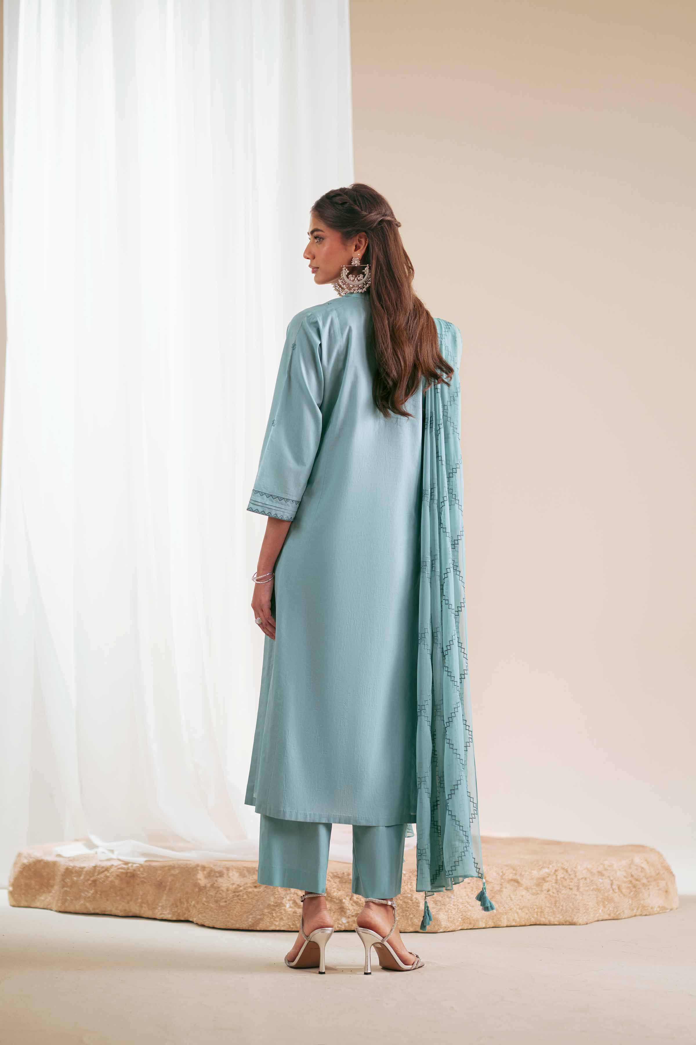 3 Piece - Embroidered Suit - KFS25-91 - Image 3