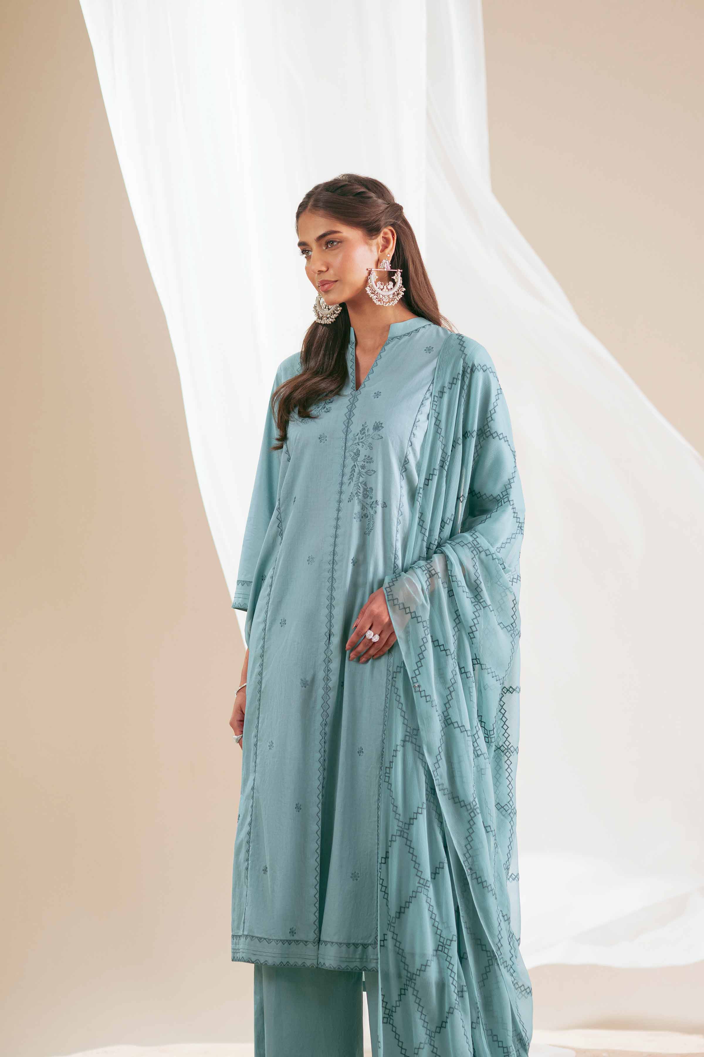 3 Piece - Embroidered Suit - KFS25-91 - Image 4
