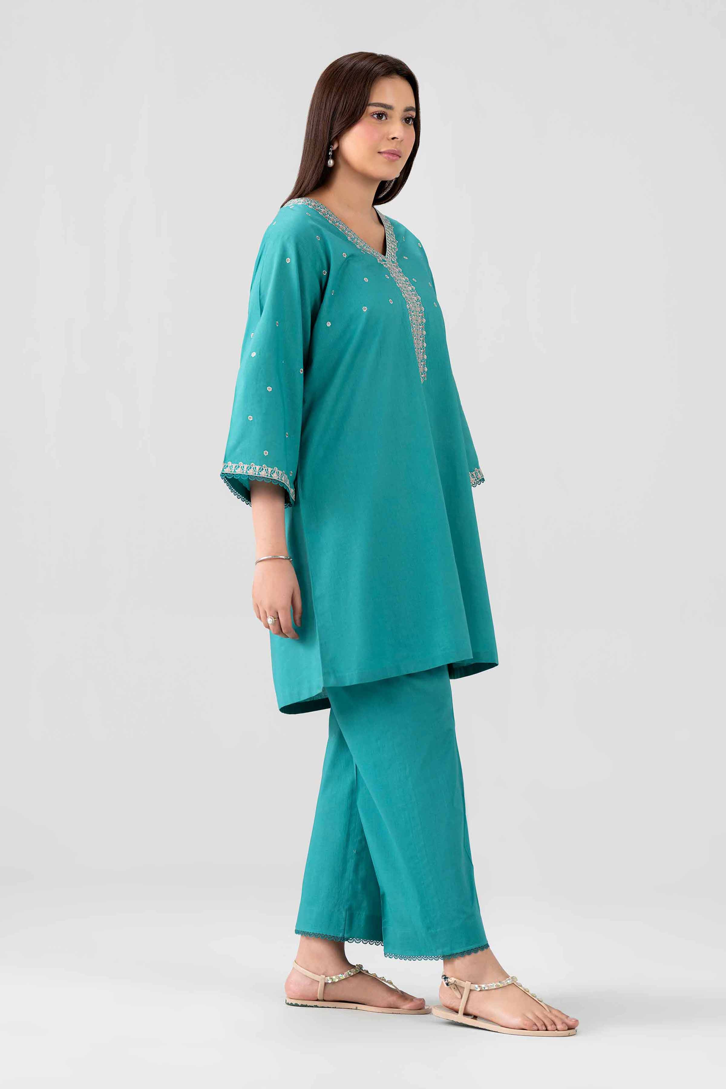 2 Piece - Embroidered Suit - KFS26-23 - Image 5