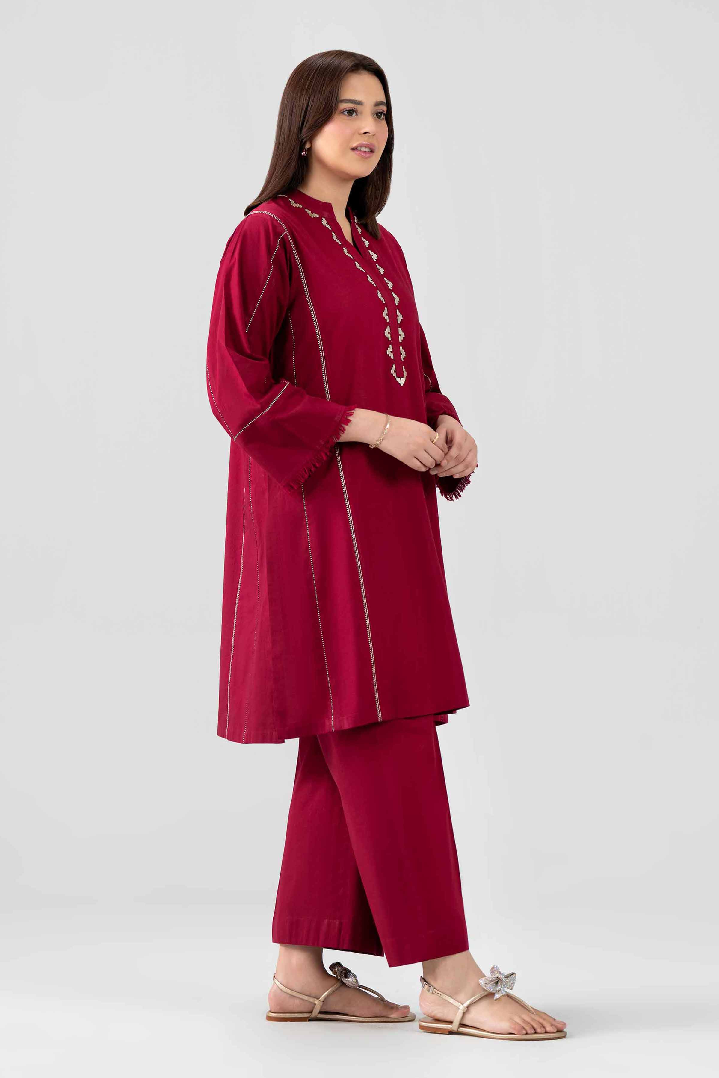 2 Piece - Embroidered Suit - KFS26-26 - Image 5