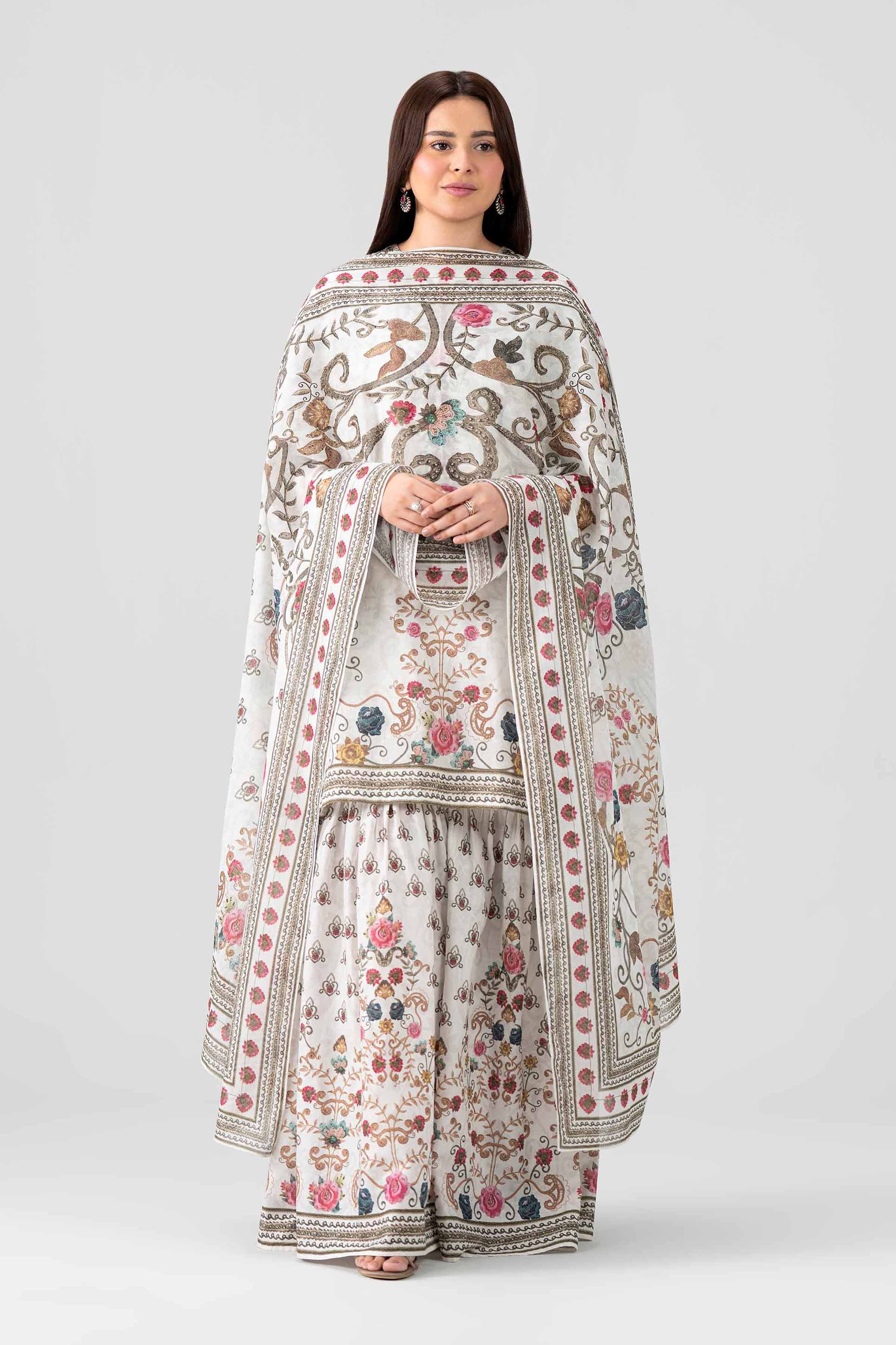 3 Piece - Printed Embroidered Suit - KFS26-48 - Image 6