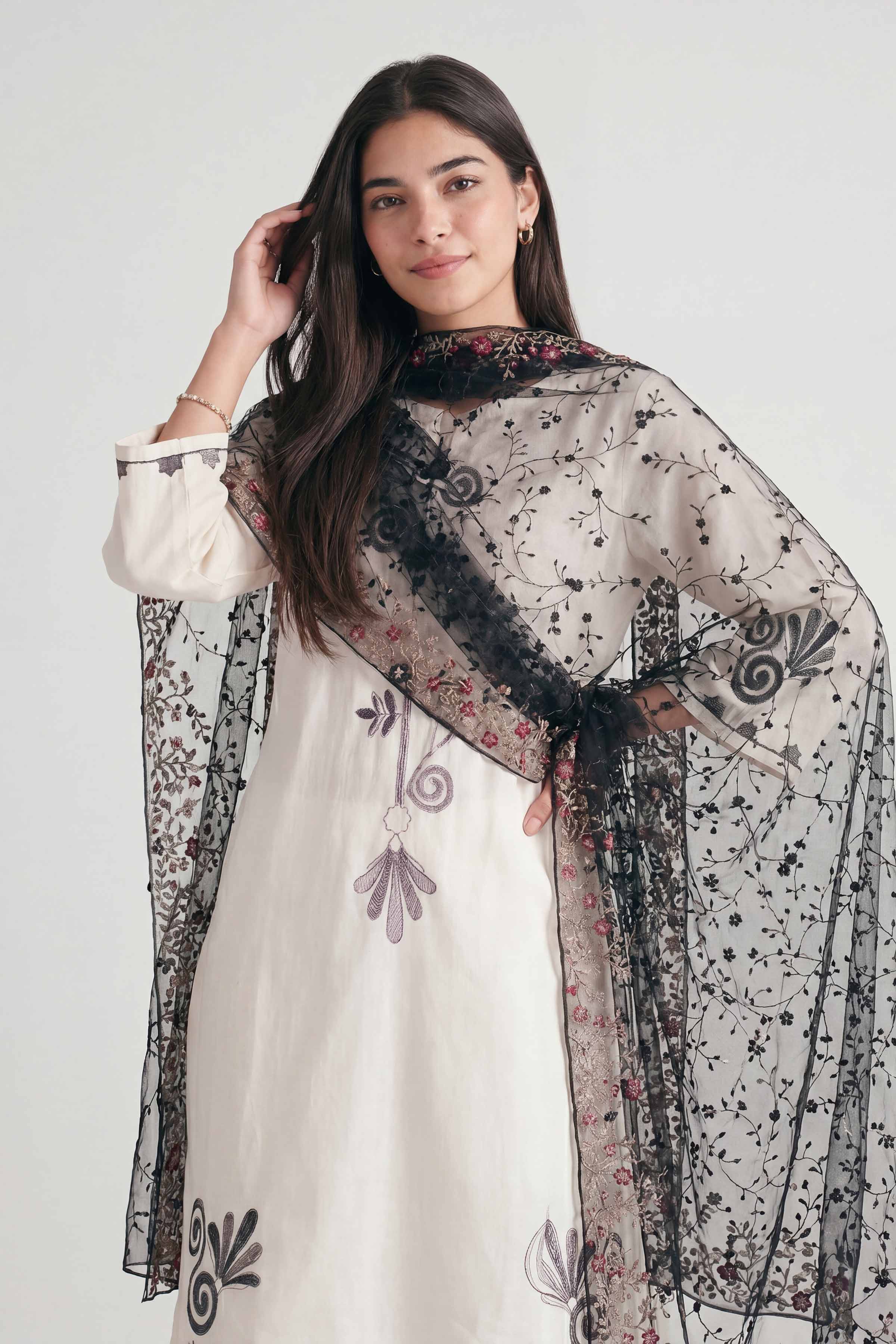 Embroidered Dupatta - KFS26-87 - Image 5