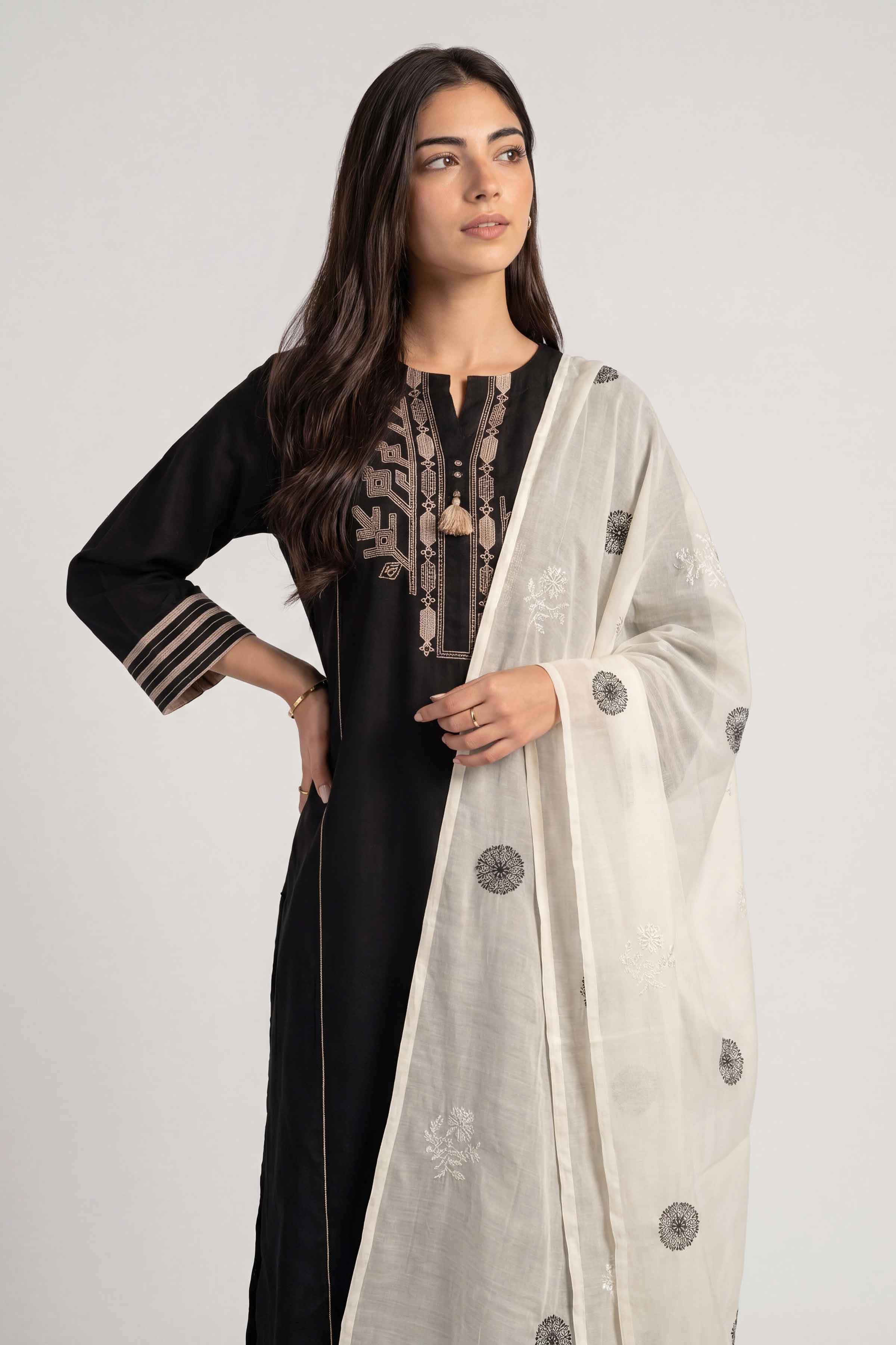 Embroidered Dupatta - KFS26-89 - Image 2