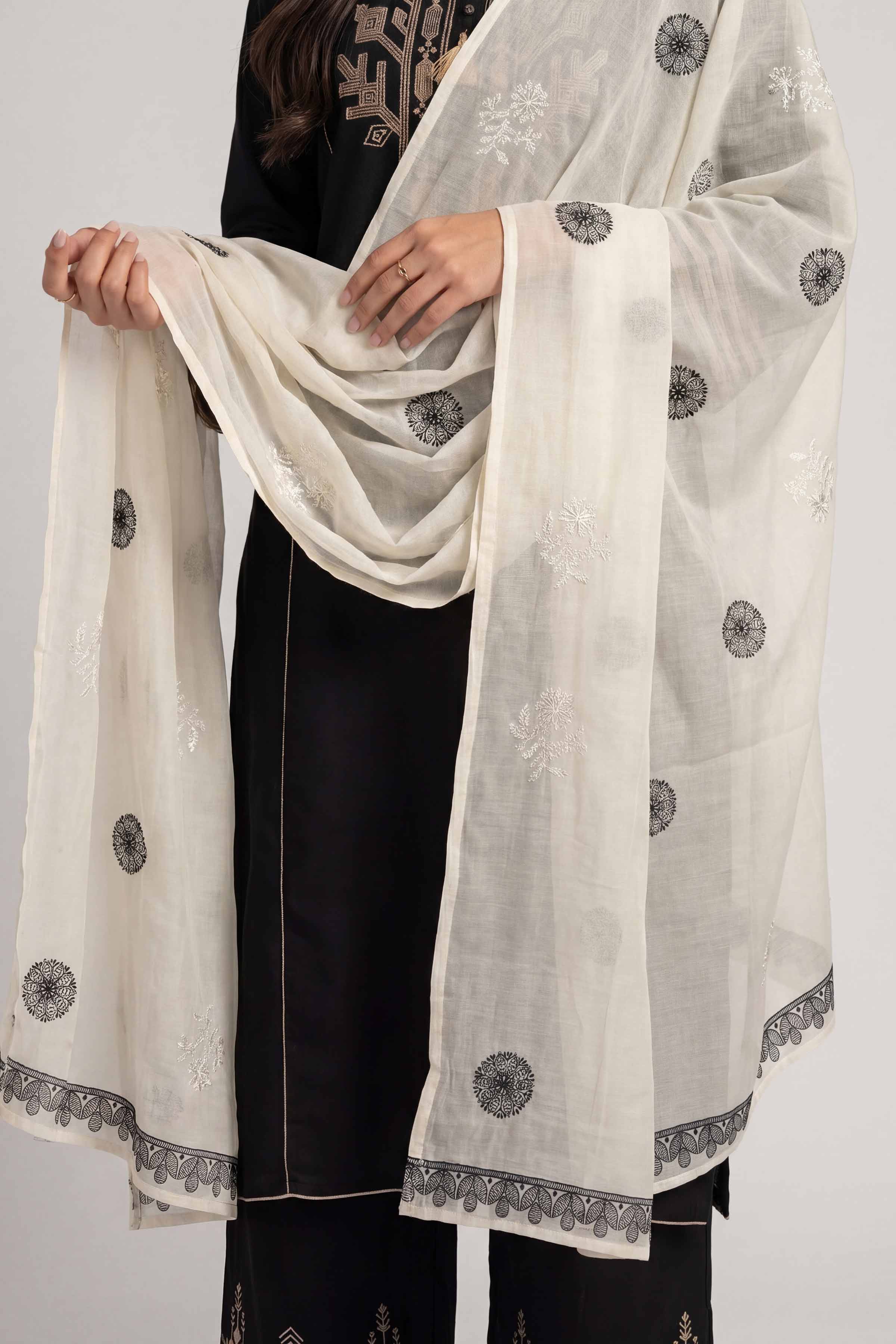 Embroidered Dupatta - KFS26-89 - Image 6