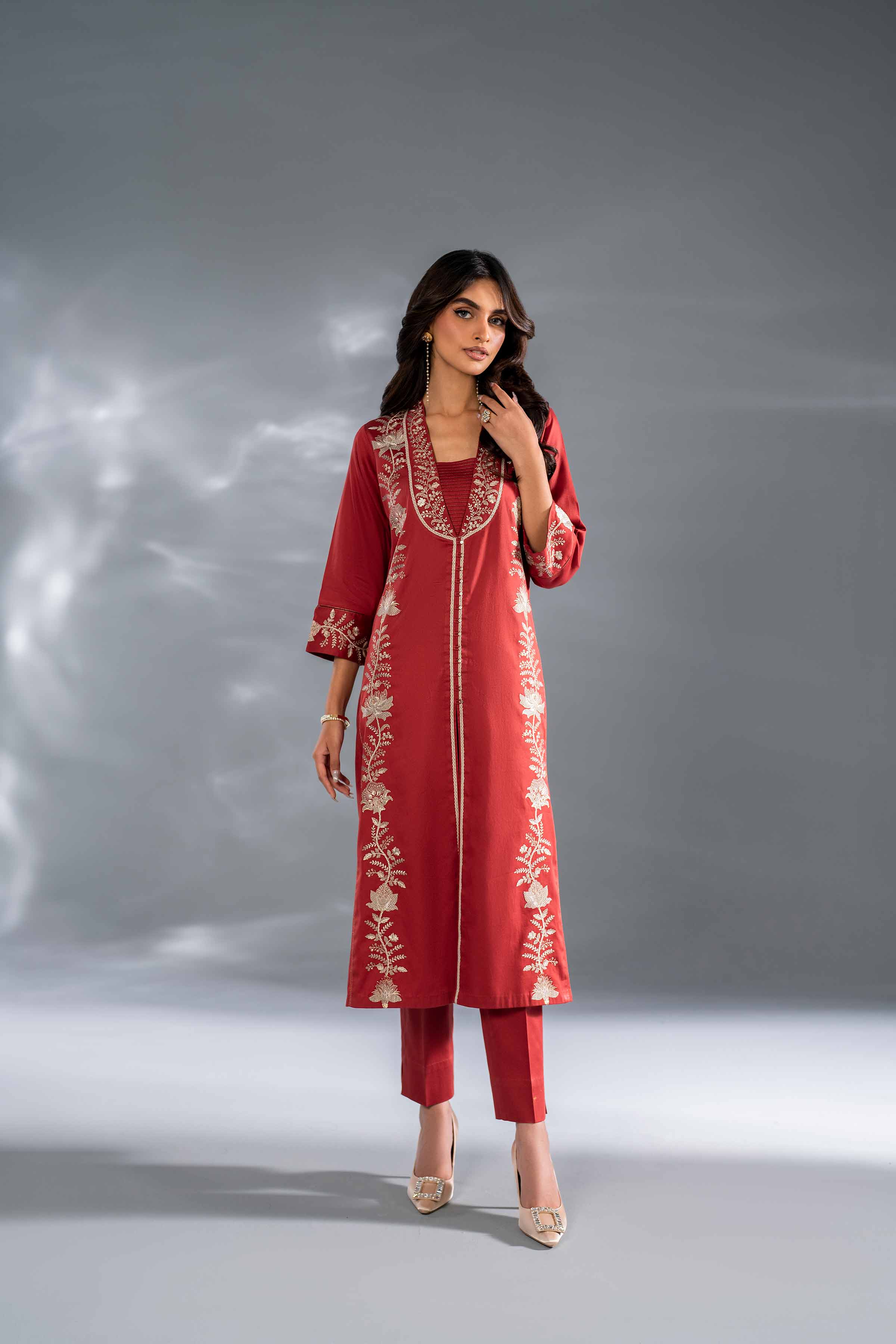 2 Piece - Embroidered Suit - KFW24-109 - Image 5