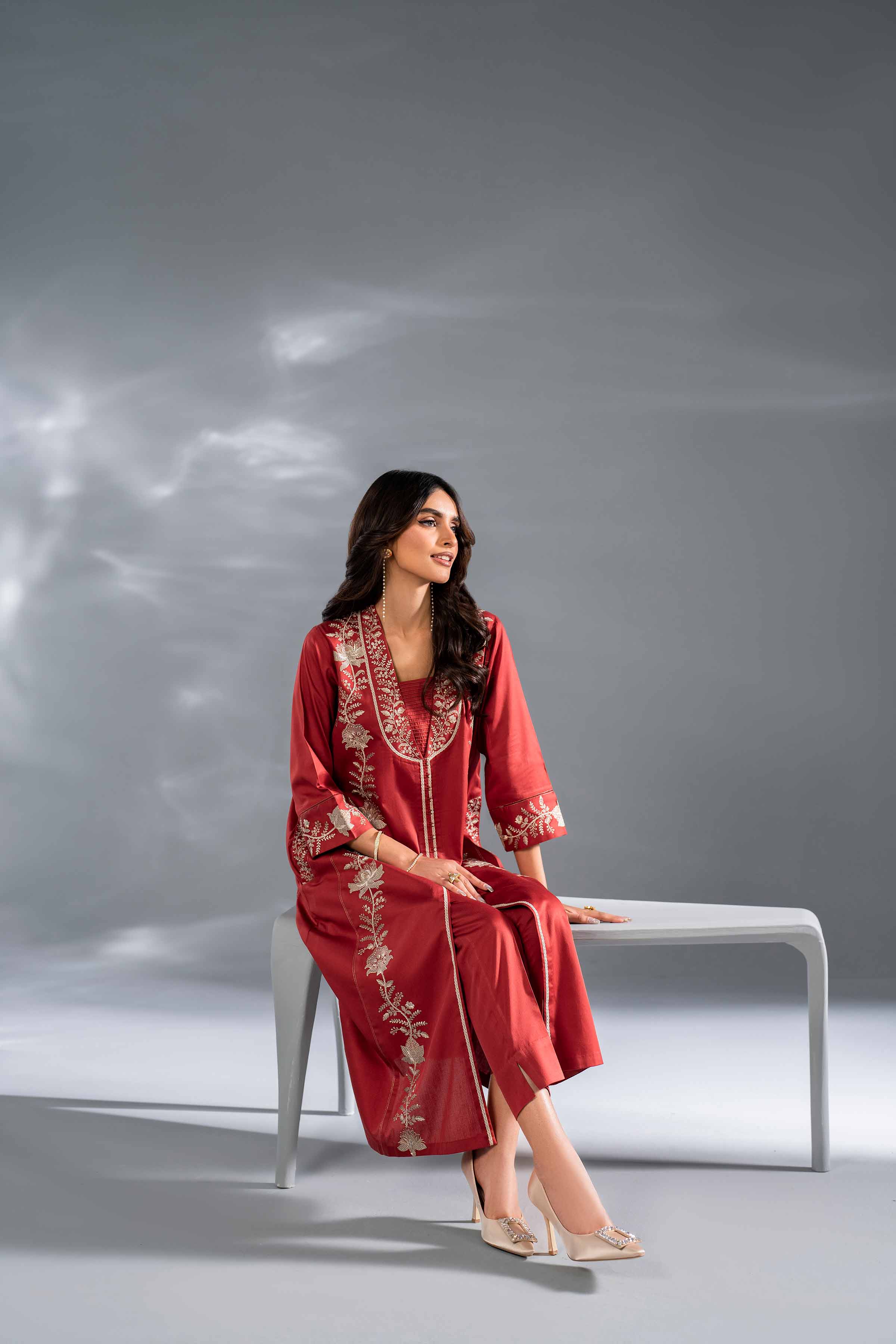 2 Piece - Embroidered Suit - KFW24-109 - Image 6
