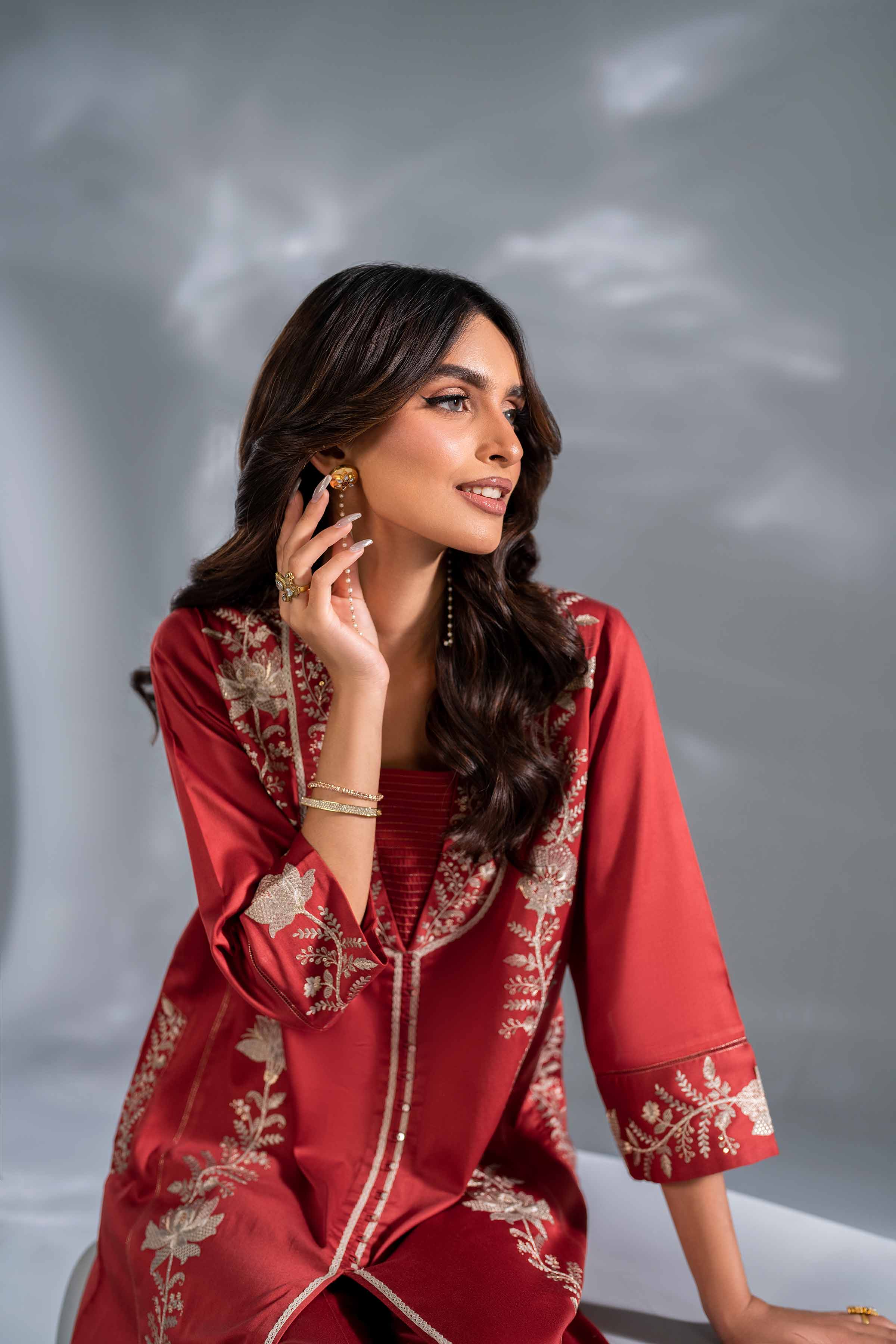 2 Piece - Embroidered Suit - KFW24-109 - Image 7