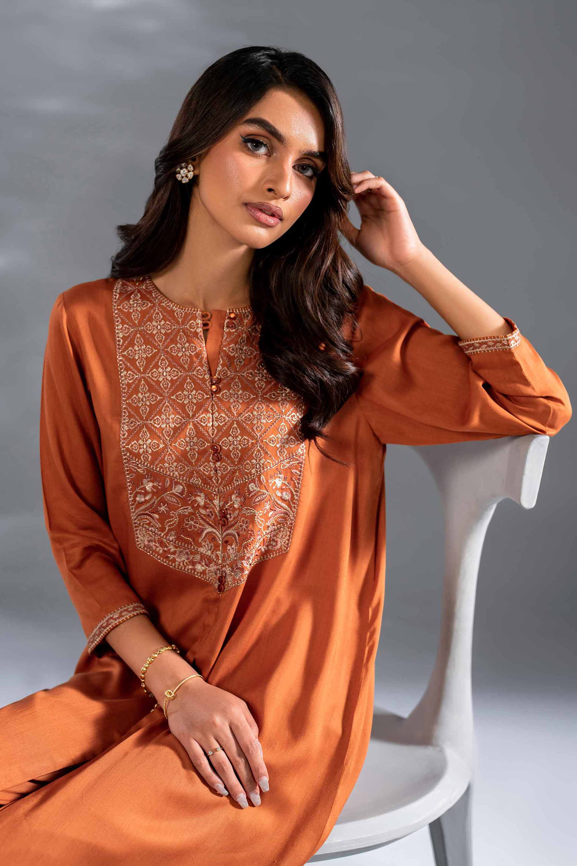 2 Piece - Embroidered Suit - KFW24-113 - Image 2