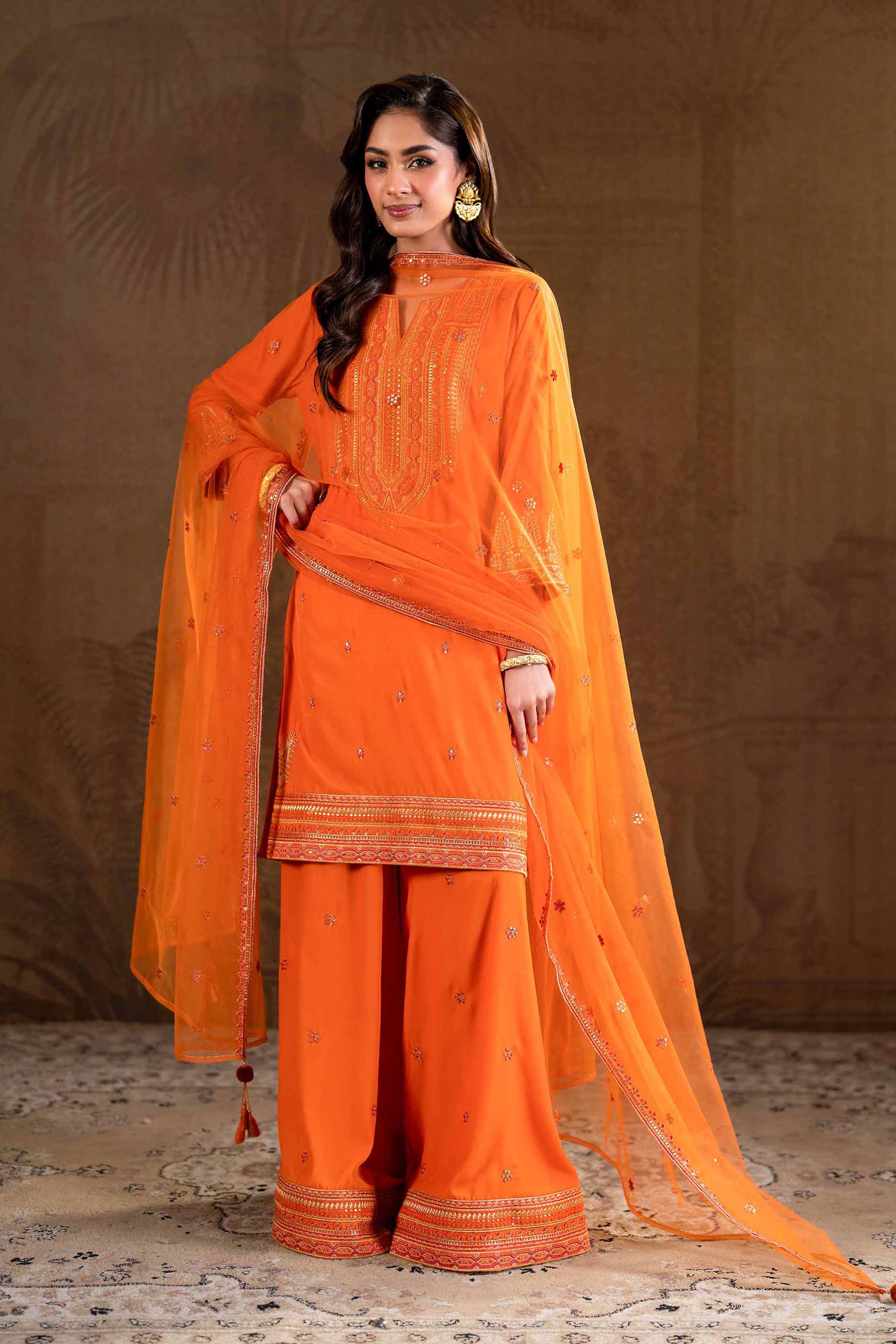 3 Piece - Embroidered Suit - KFW24-19 - Image 3