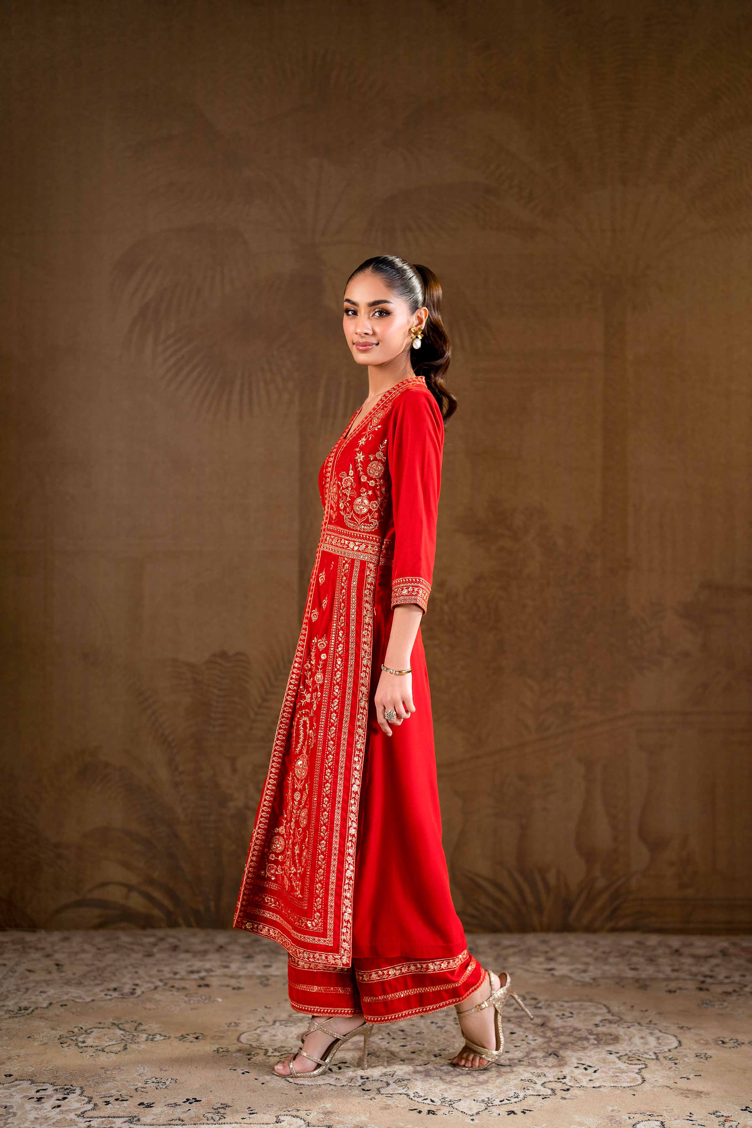 2 Piece - Embroidered Suit - KFW24-24 - Image 4