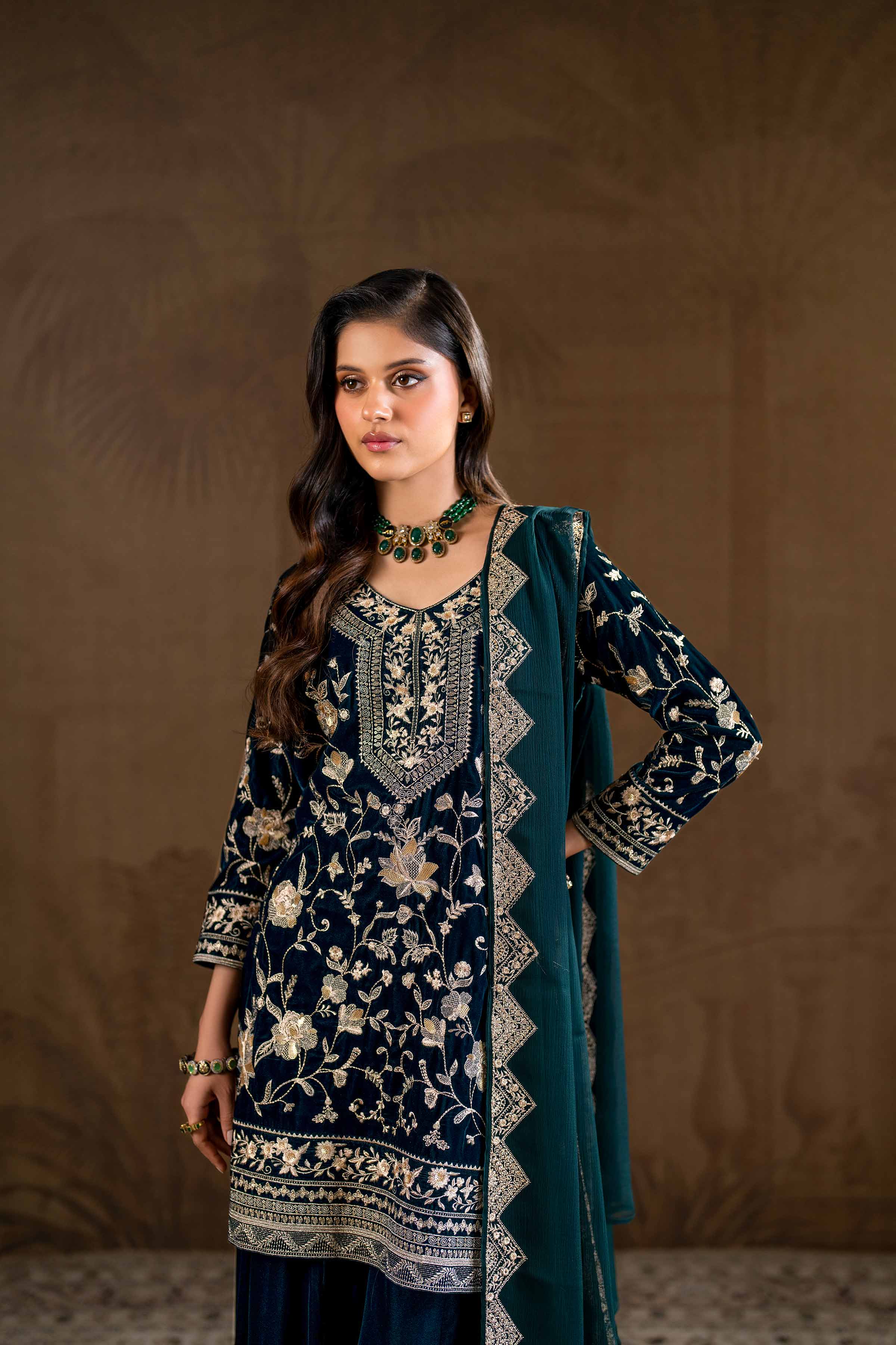 3 Piece - Embroidered Suit - KFW24-26 - Image 4