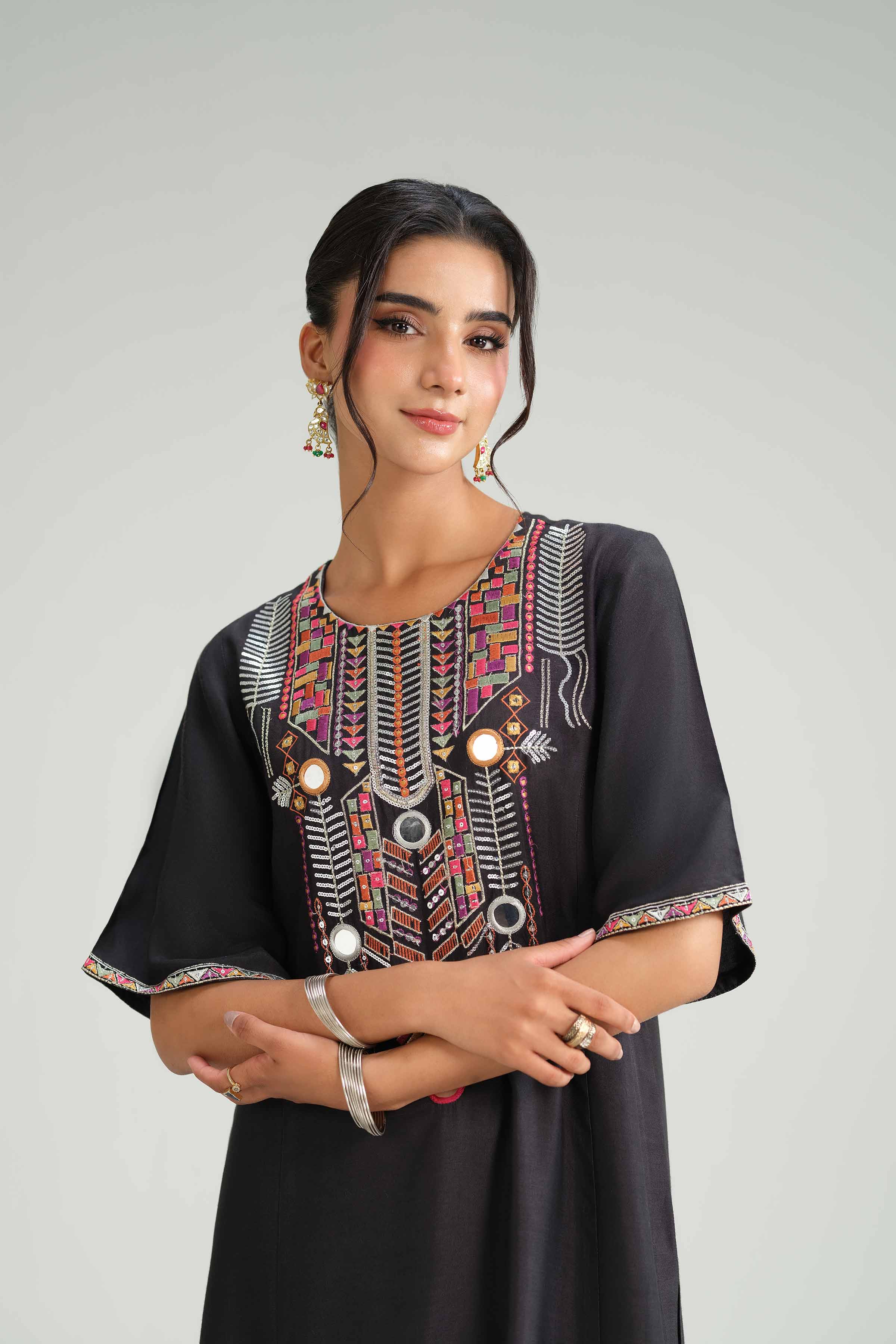 2 Piece - Embroidered Suit - KFW25-105 - Image 3