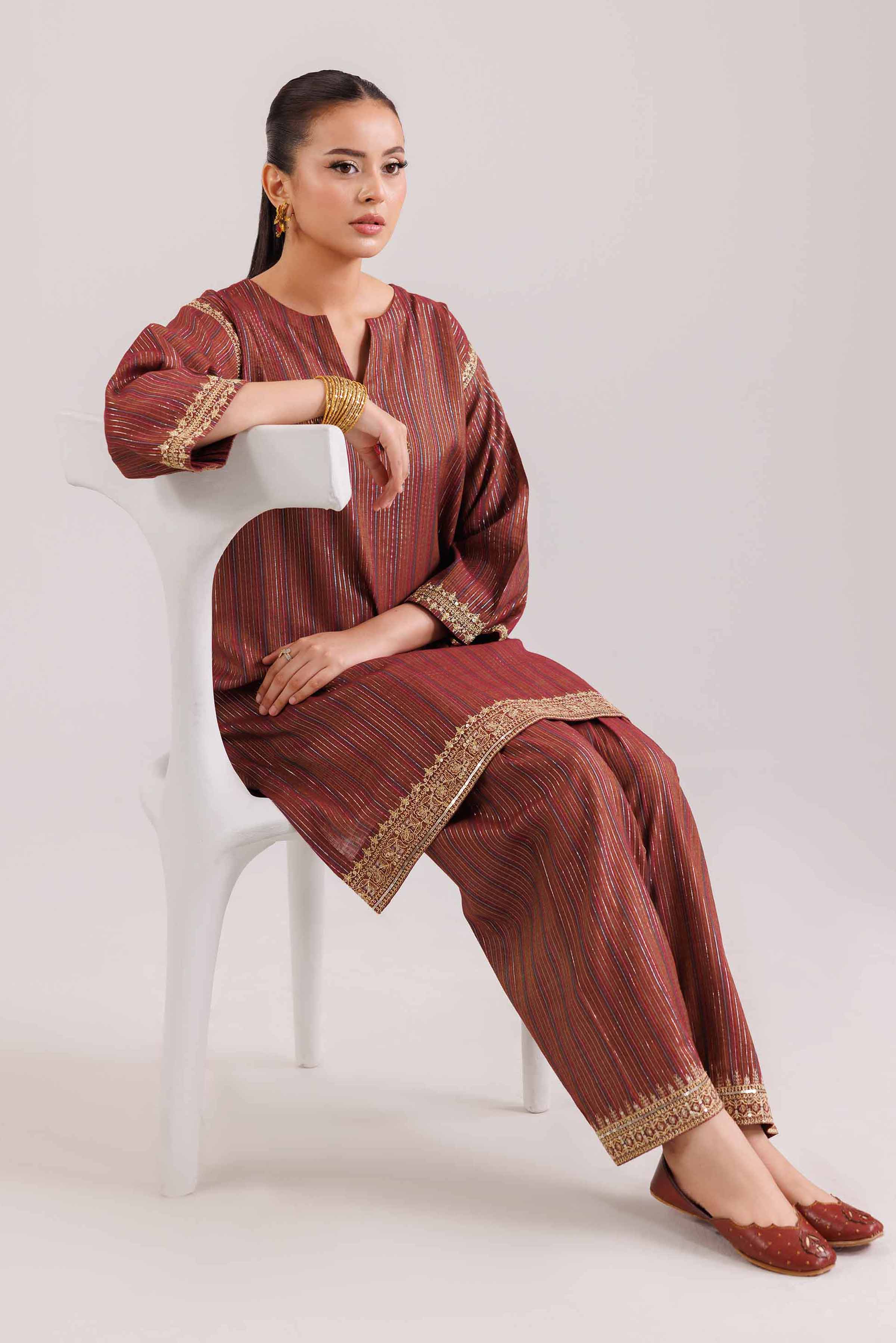 2 Piece - Embroidered Suit - KFW25-139 - Image 2