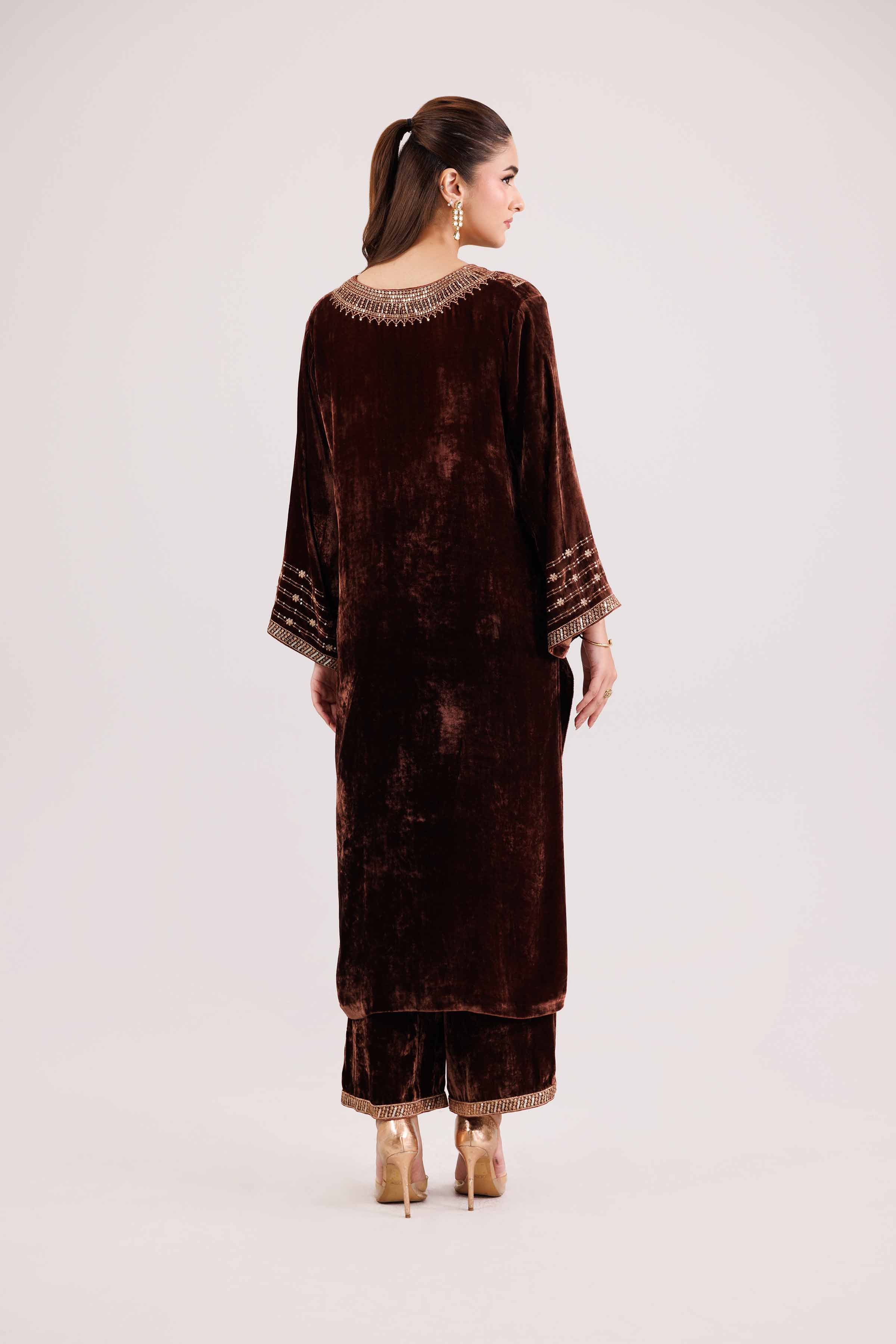 2 Piece - Embroidered Suit - KFW25-18 - Image 3