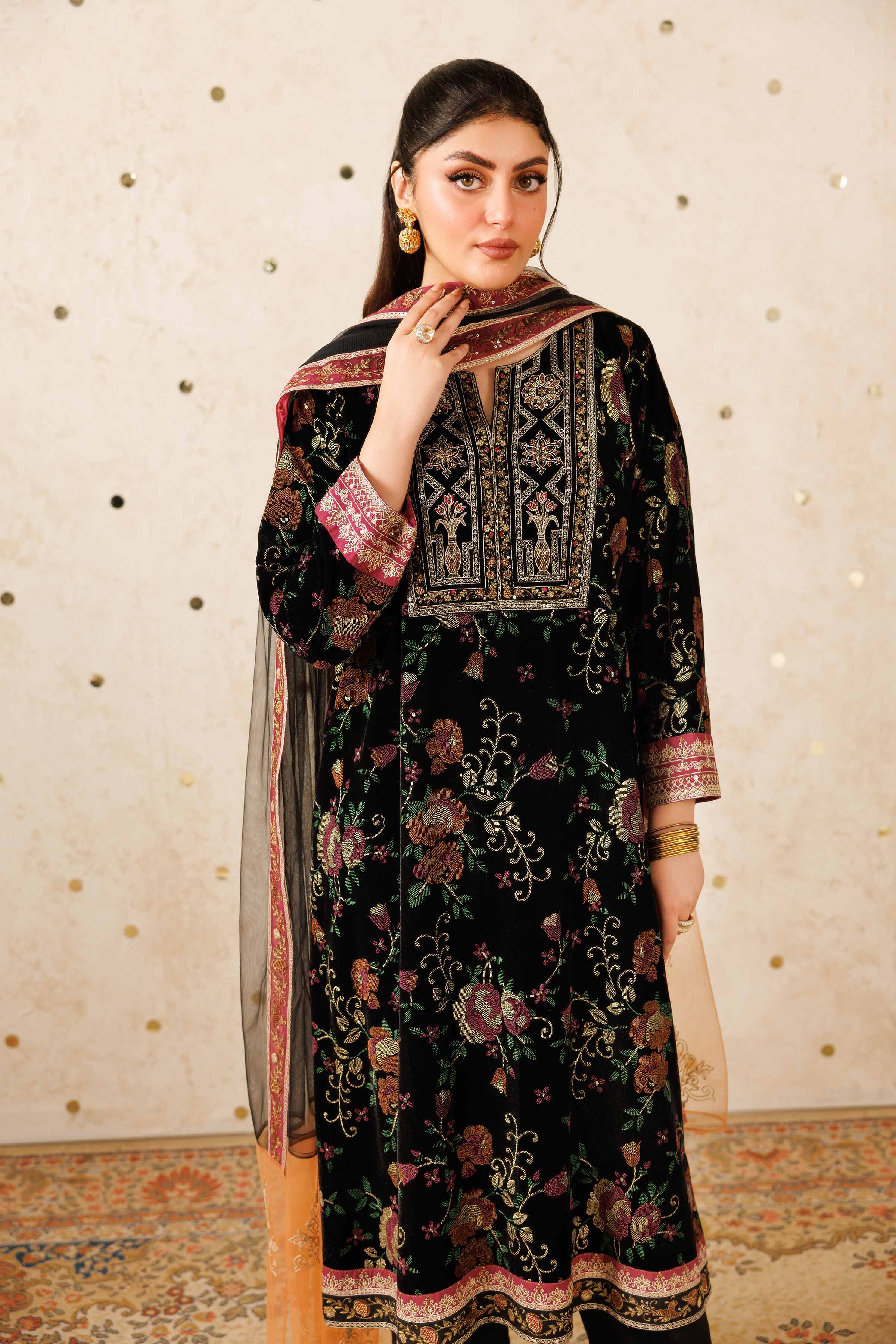 3 Piece - Embroidered Suit - KFW25-19 - Image 3