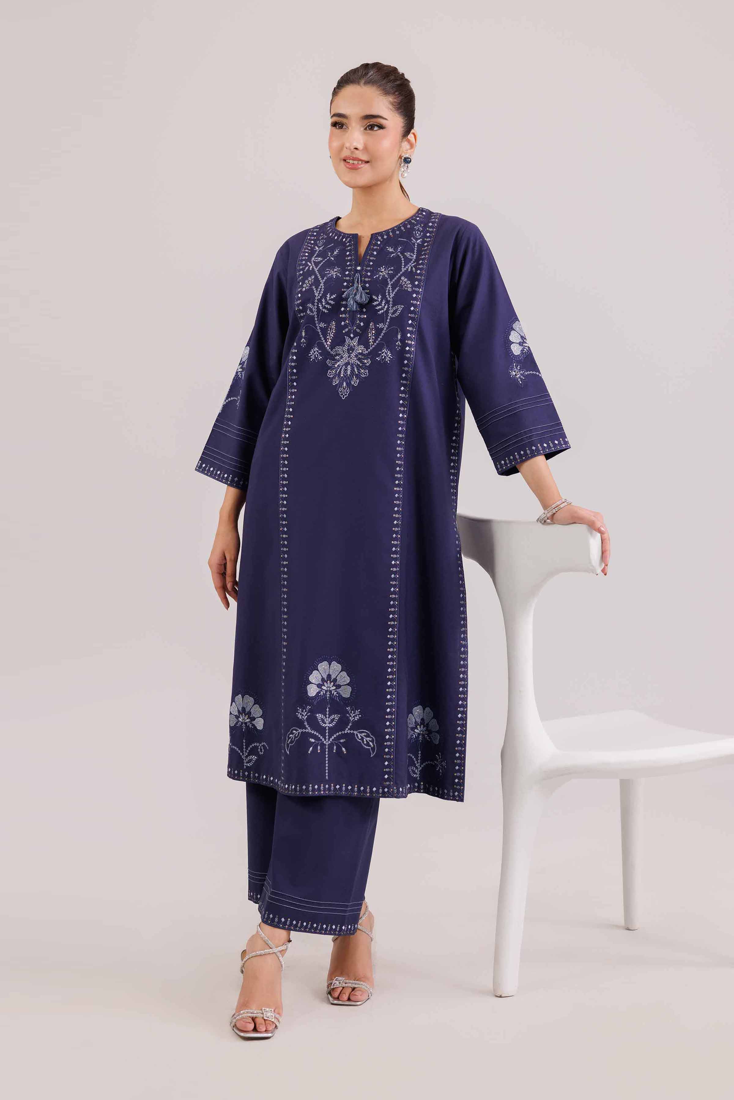 2 Piece - Embroidered Suit - KFW25-214 - Image 2