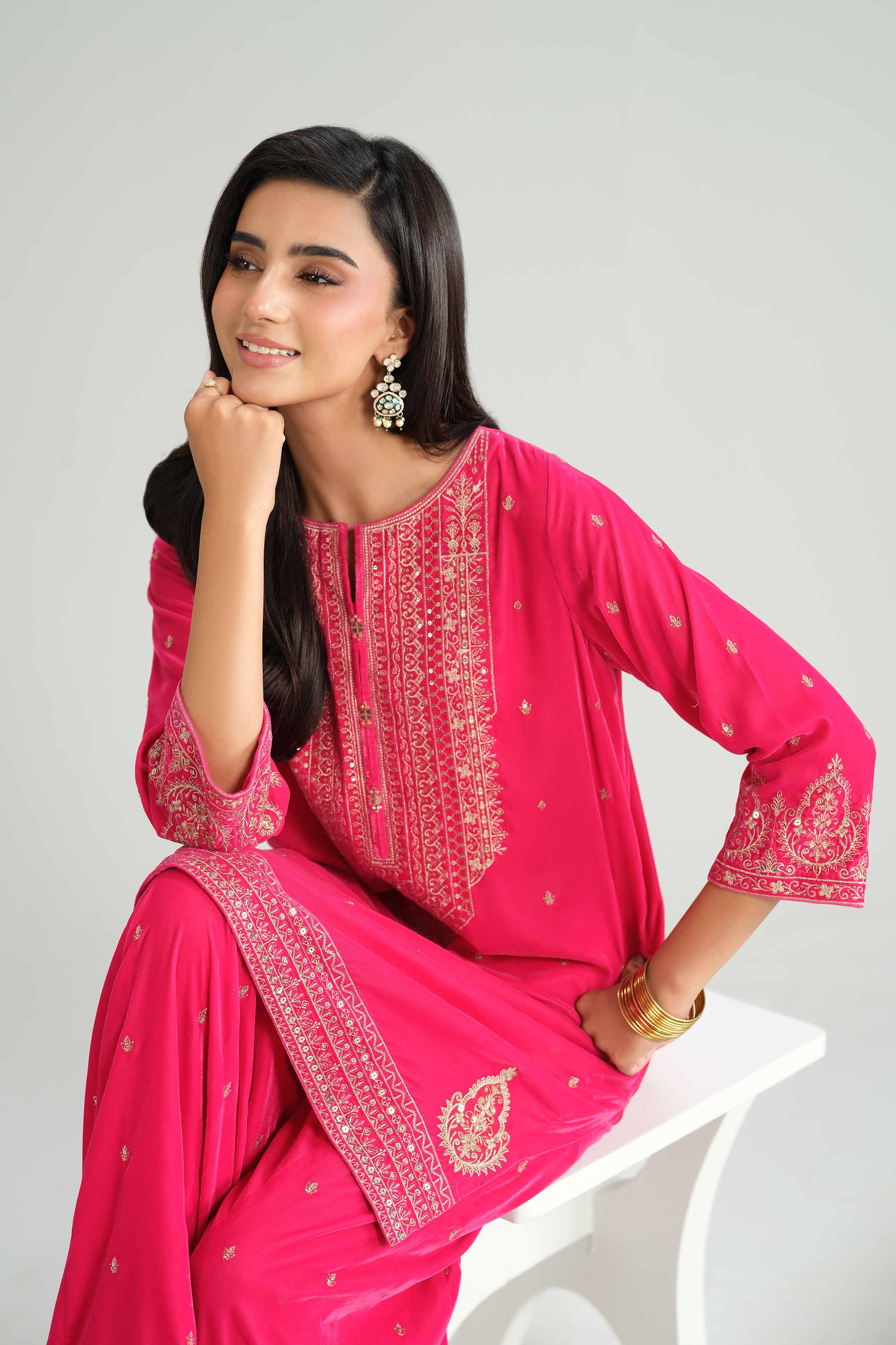 2 Piece - Embroidered Suit - KFW25-23 - Image 7