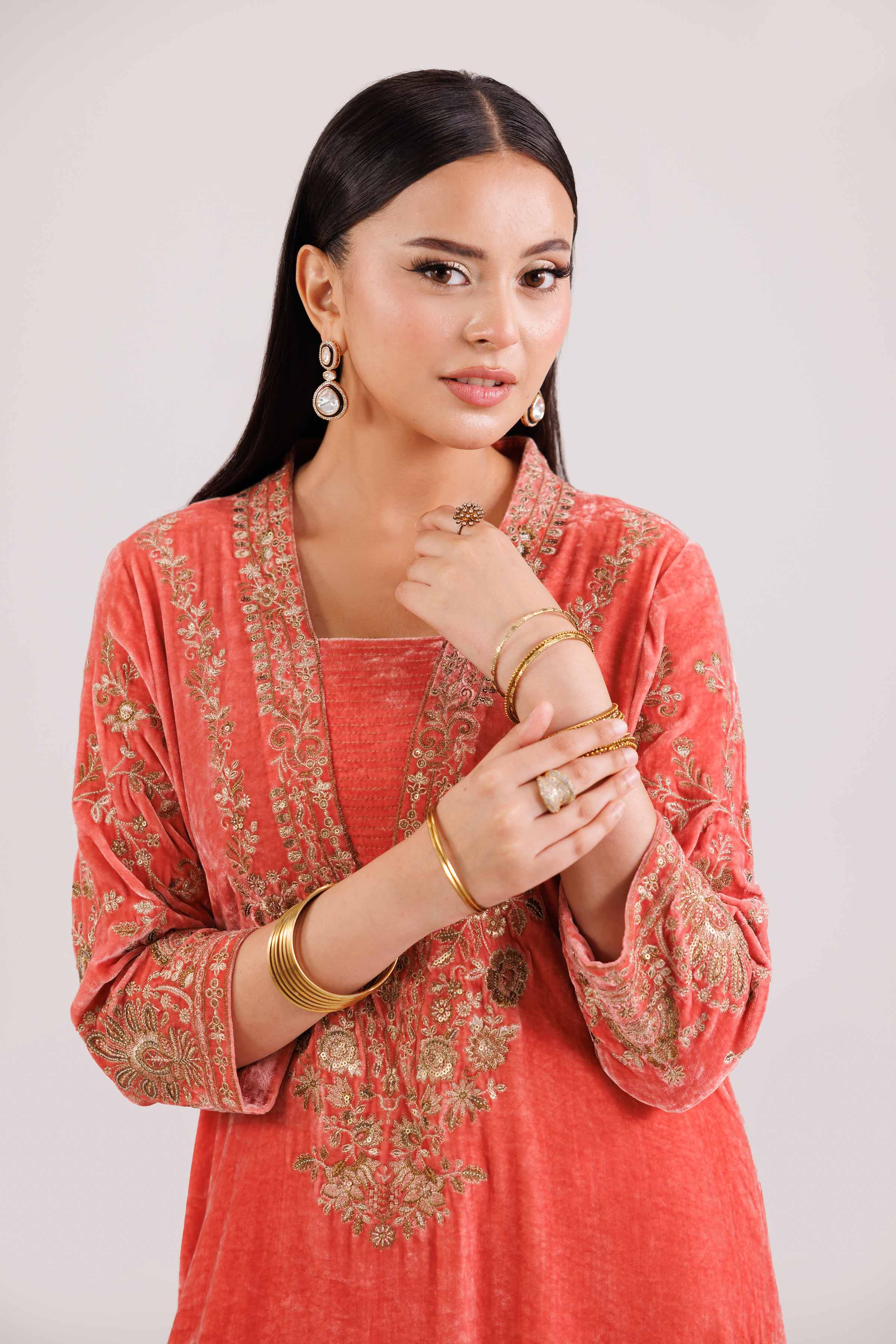 2 Piece - Embroidered Suit - KFW25-26 - Image 6