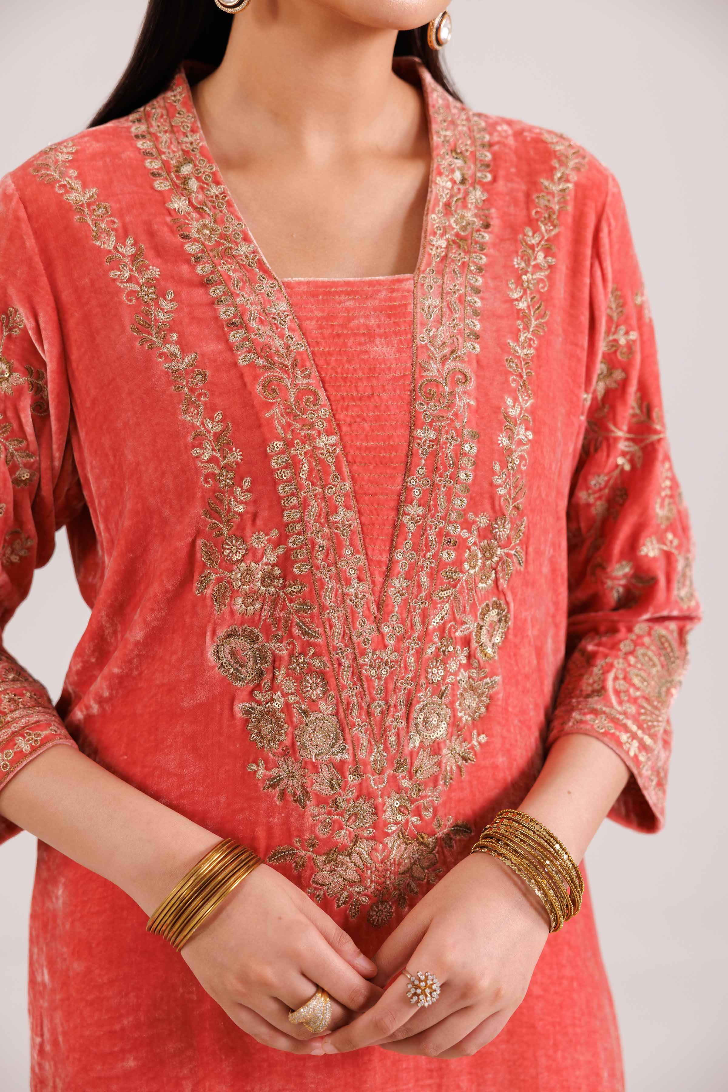2 Piece - Embroidered Suit - KFW25-26 - Image 7