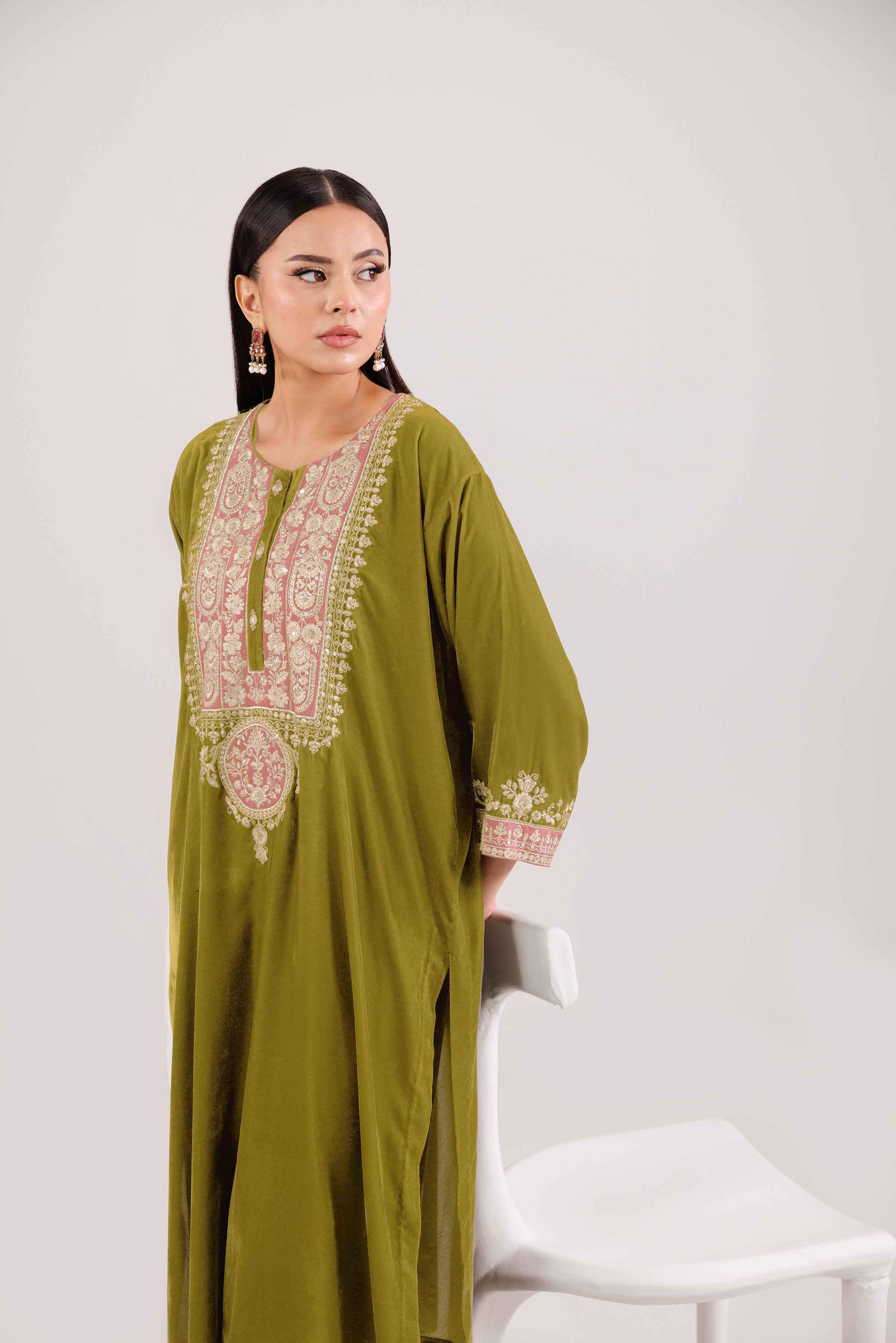 2 Piece - Embroidered Suit - KFW25-30 - Image 2