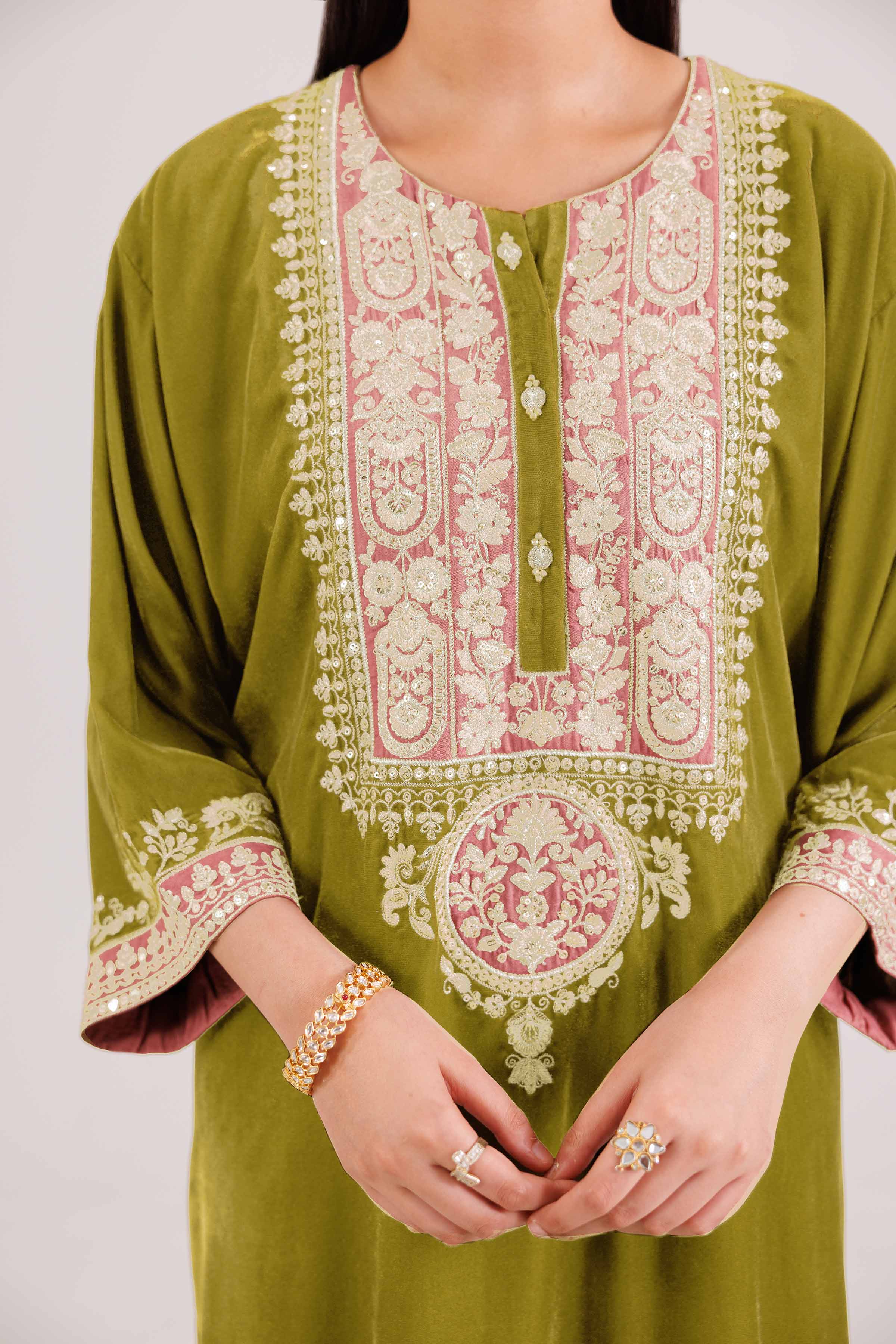 2 Piece - Embroidered Suit - KFW25-30 - Image 5