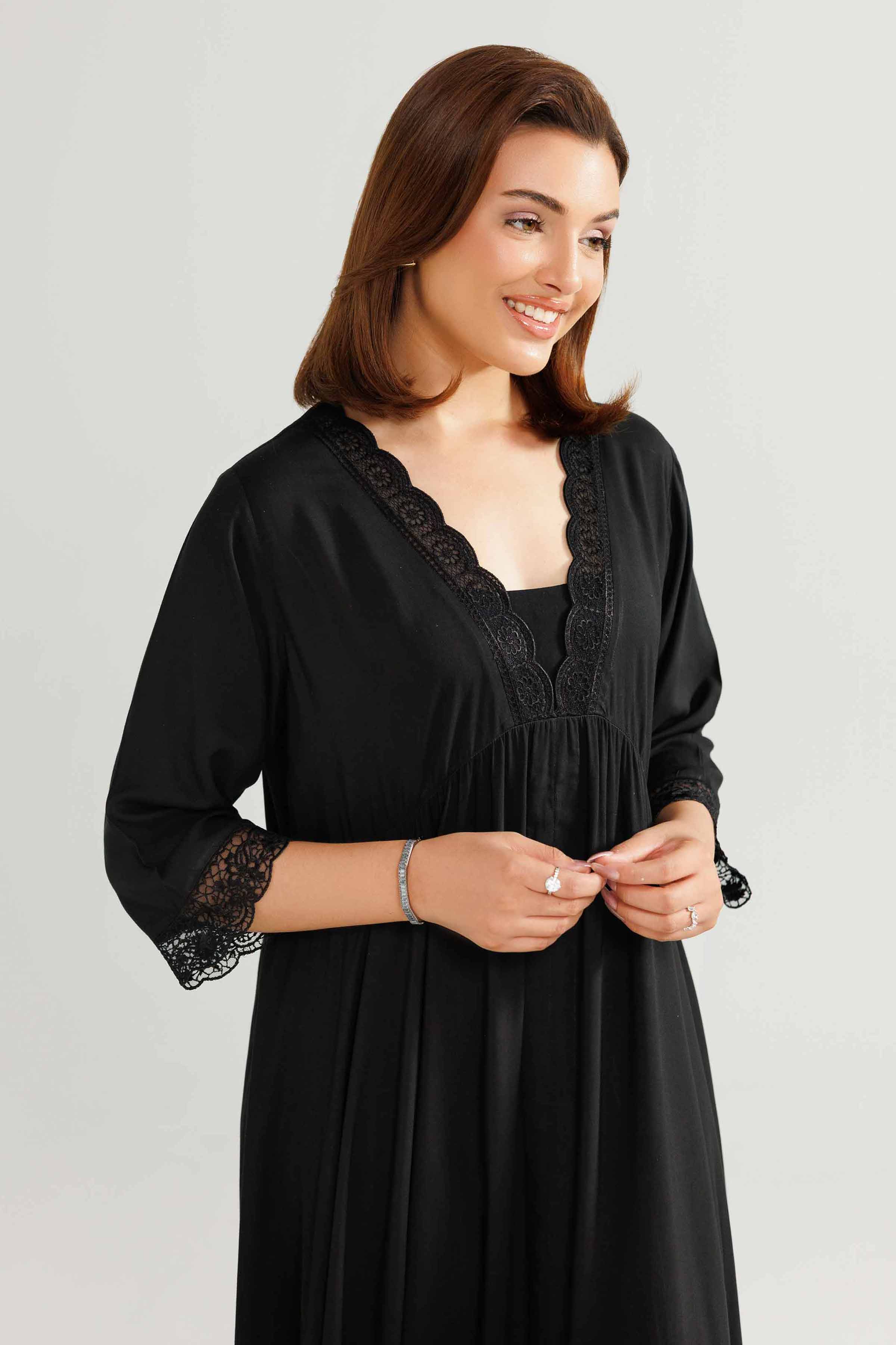 Embroidered Gown Loungewear - KLW25-05 - Image 2
