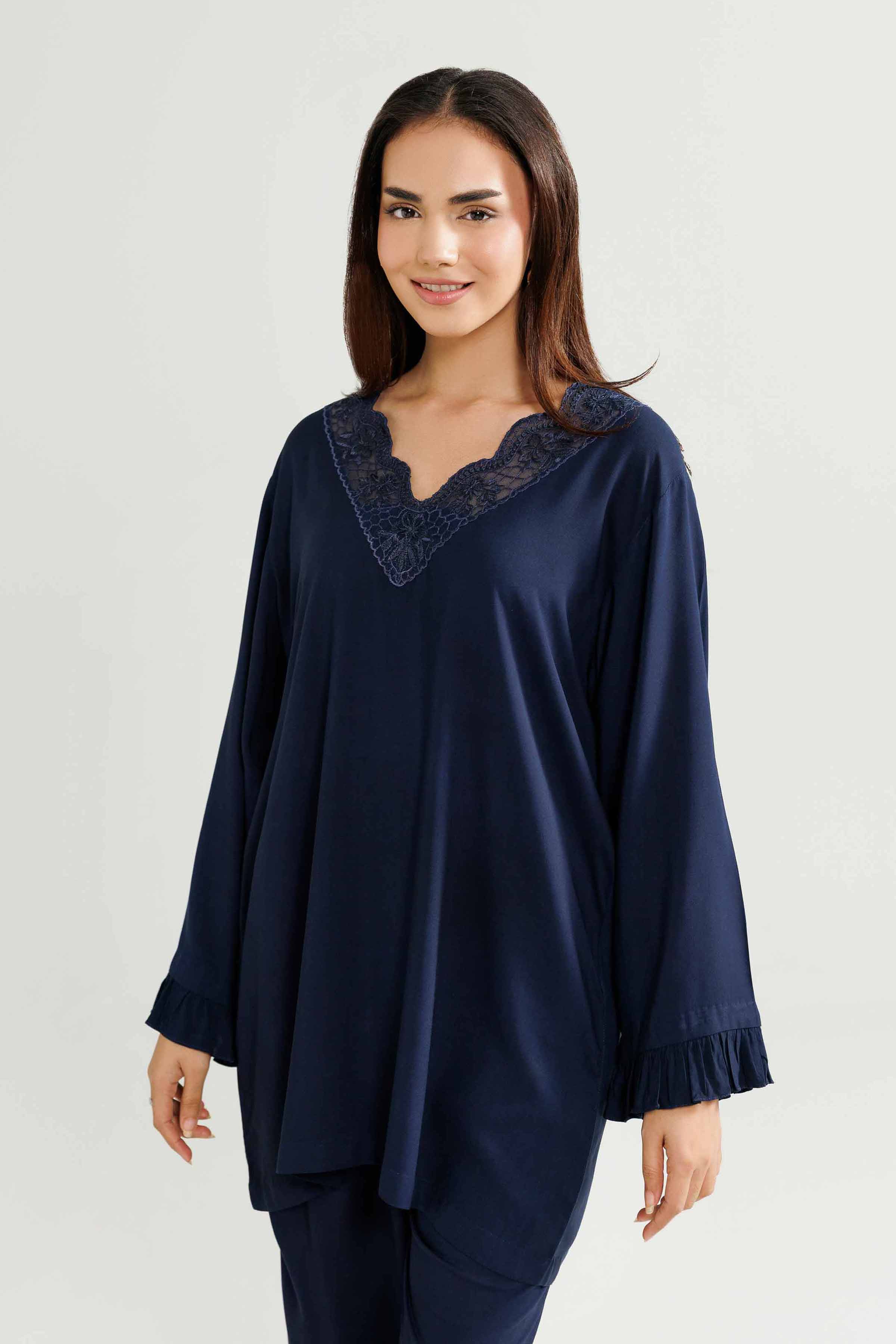 2 Piece - Embroidered Loungewear - KLW25-13 - Image 7