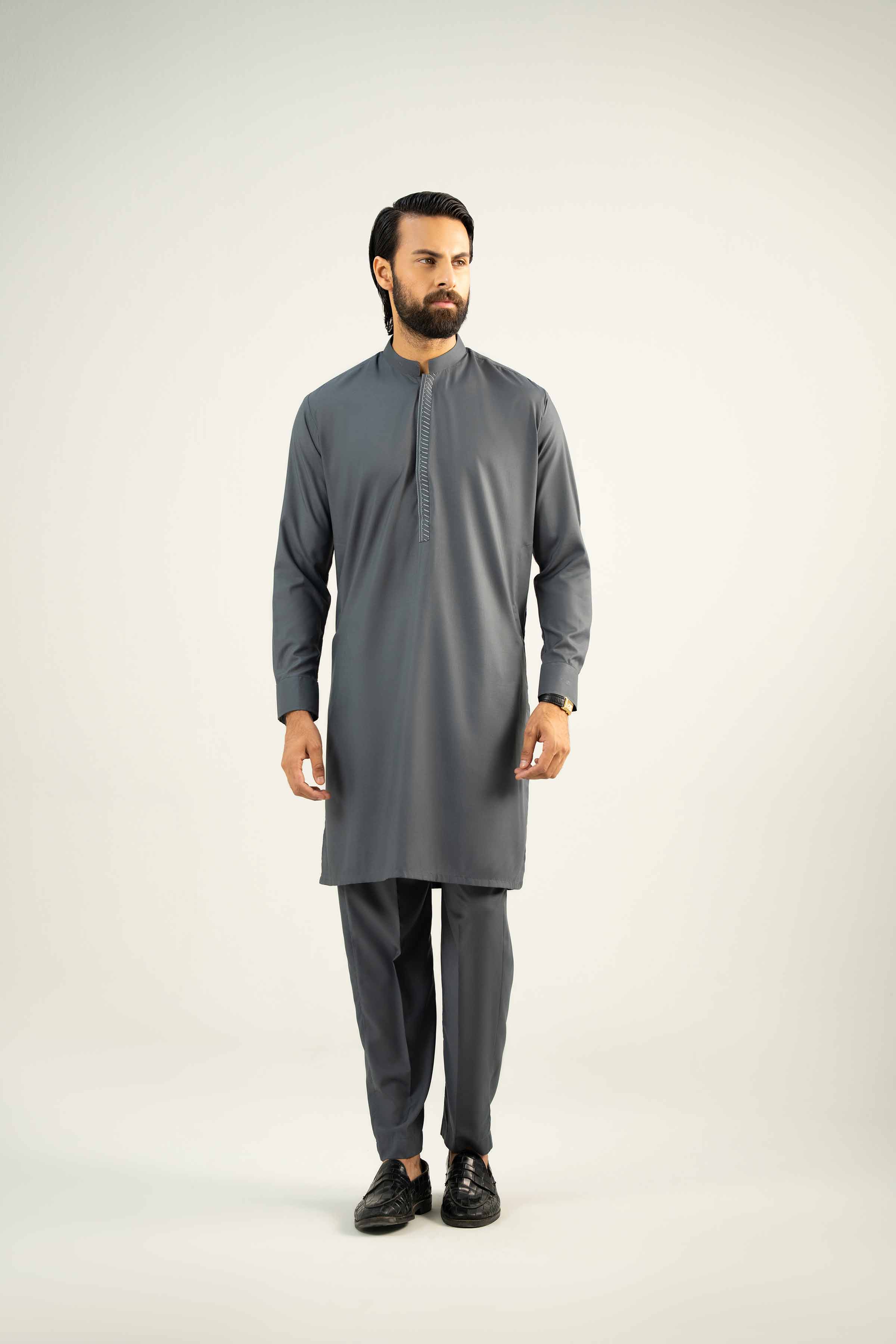 2 Piece - Embroidered Suit - NMST-SM25-5 - Image 6