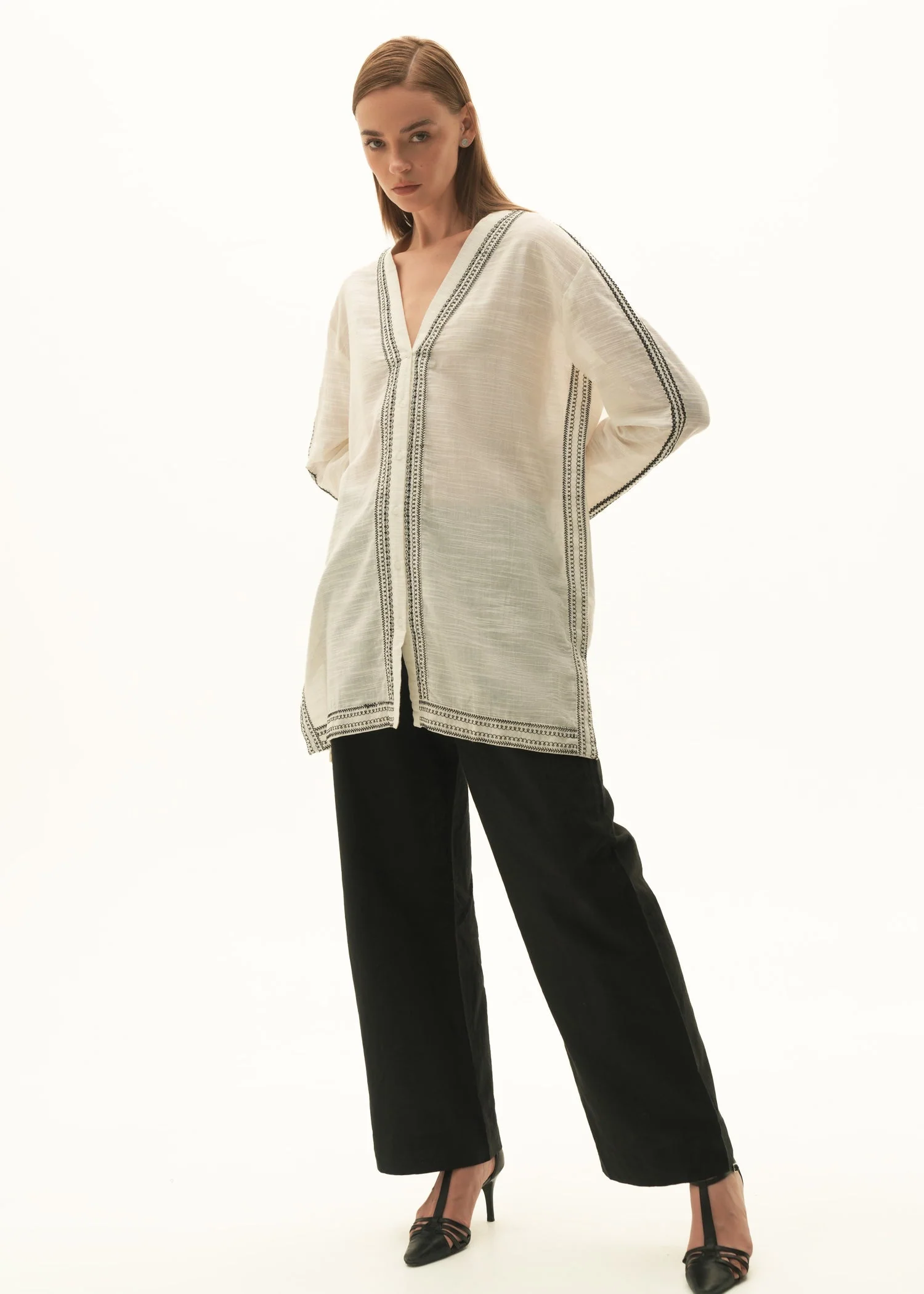 Embroidered Cotton Blouse - KOA - Image 4