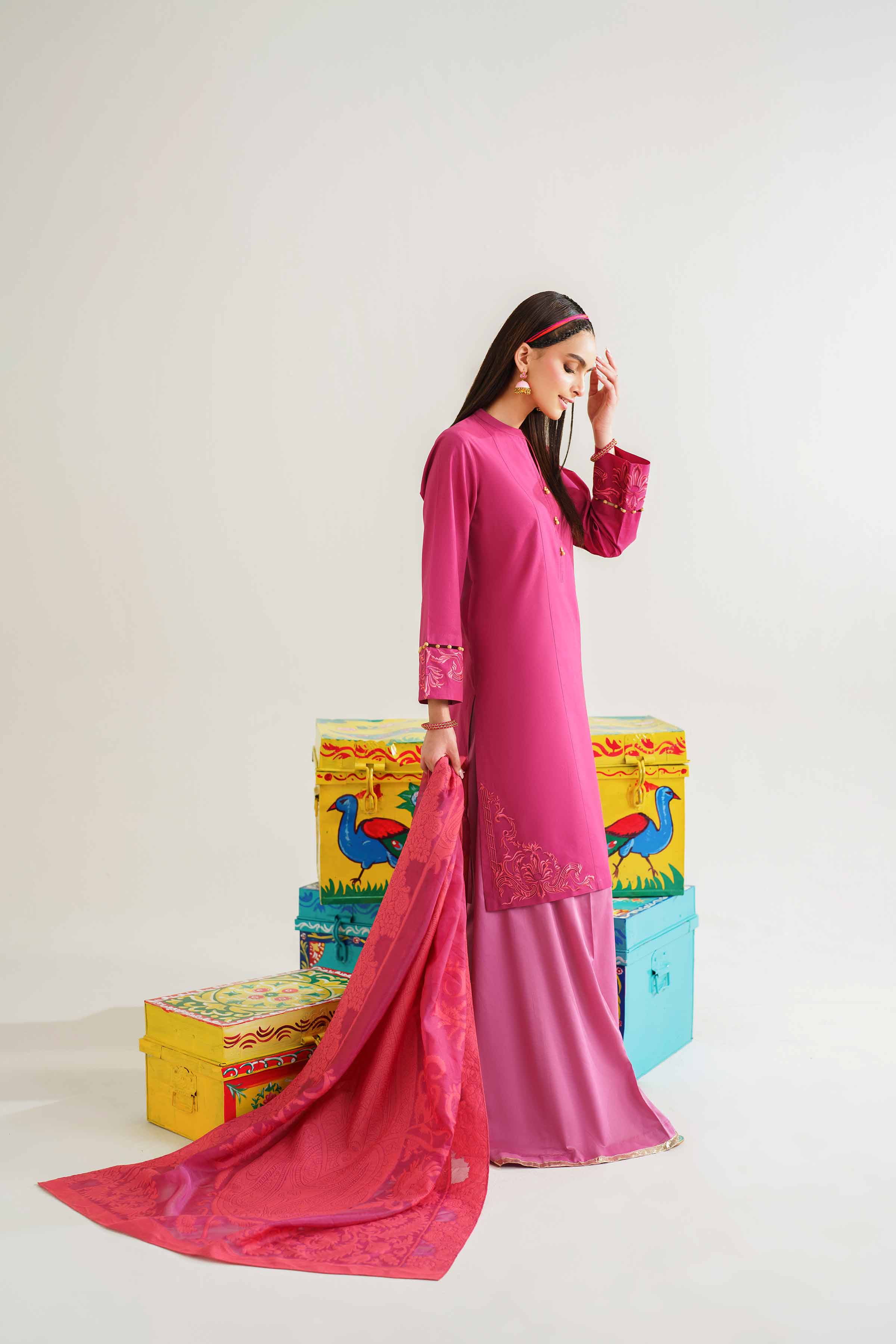 2 Piece - Embroidered Suit - PE24-148 - Image 5
