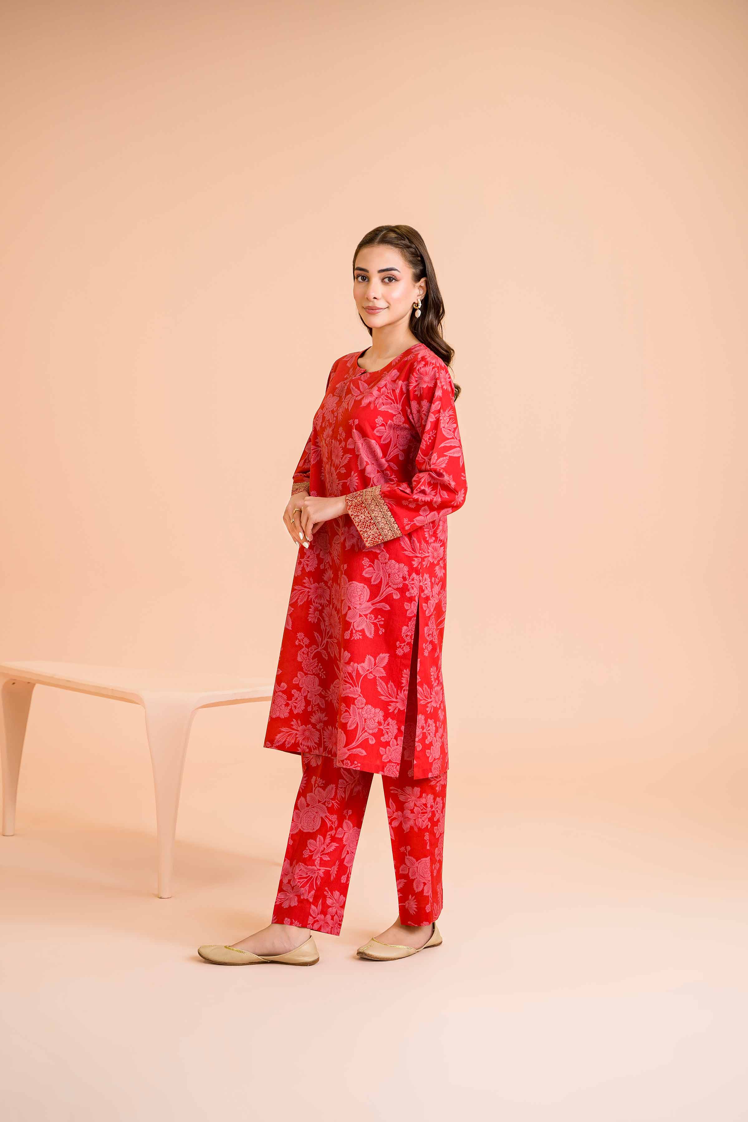 2 Piece - Printed Embroidered Suit - PE24-368 - Image 4