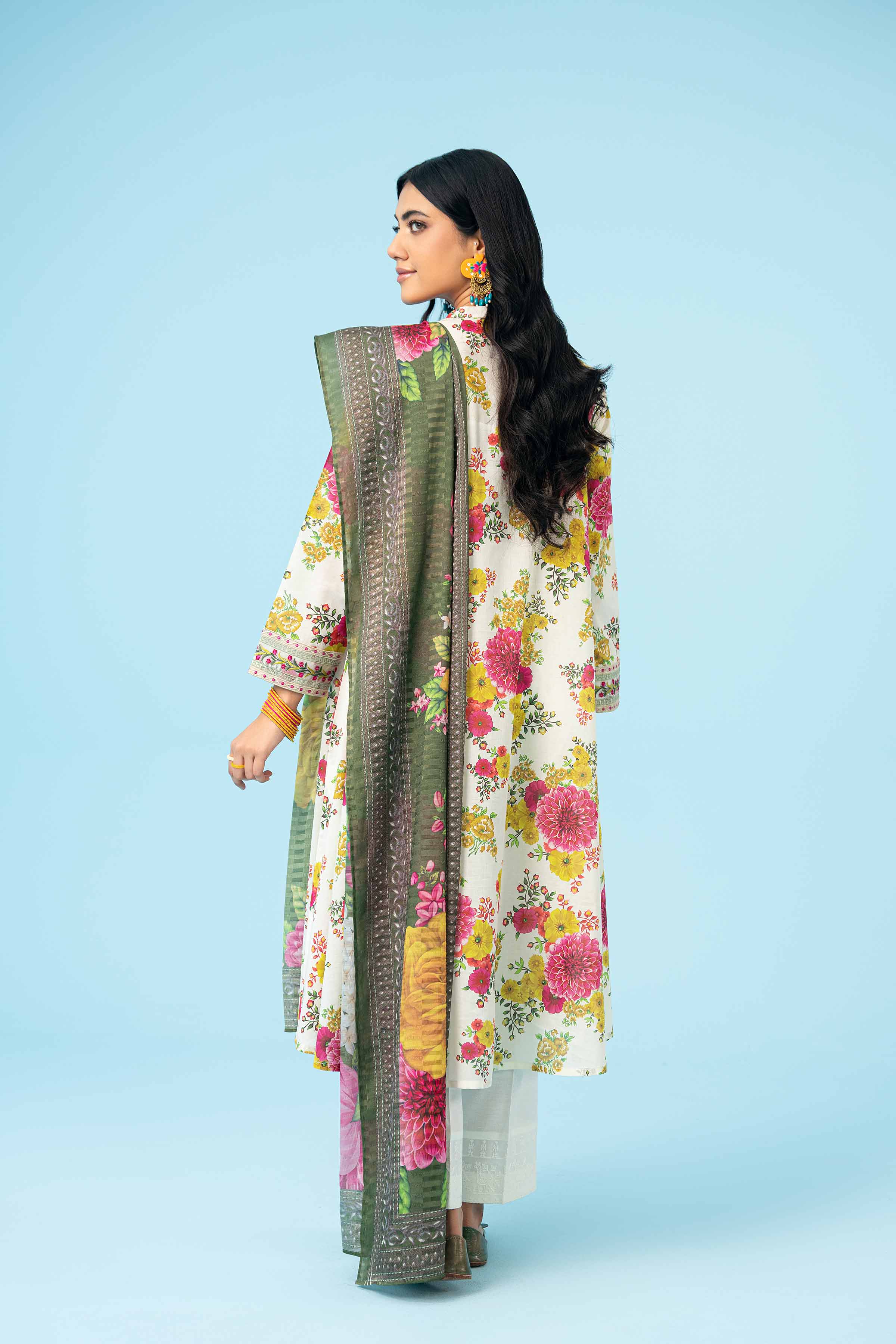 2 Piece - Printed Embroidered Suit - PE24-384 - Image 3