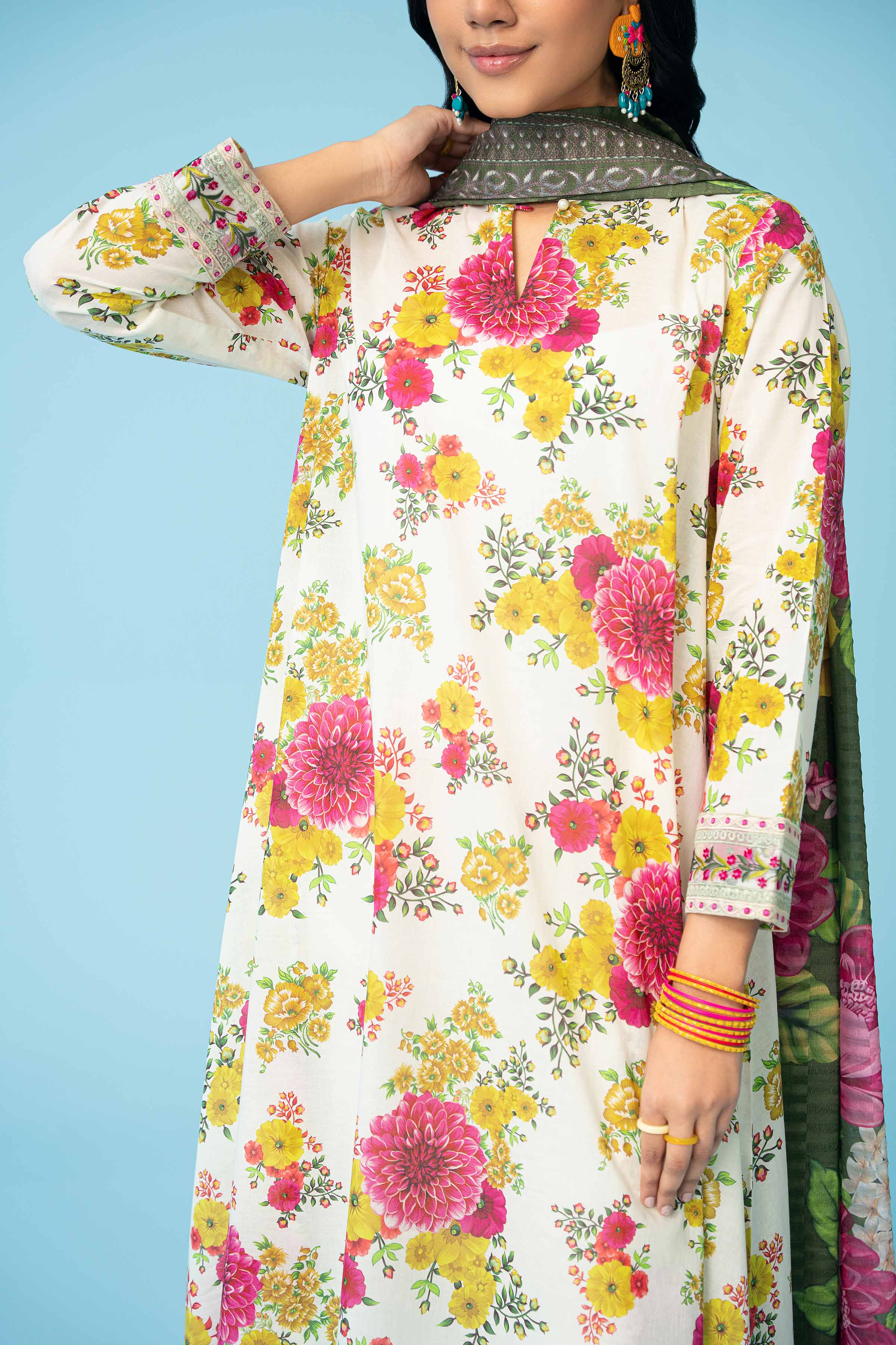 2 Piece - Printed Embroidered Suit - PE24-384 - Image 4