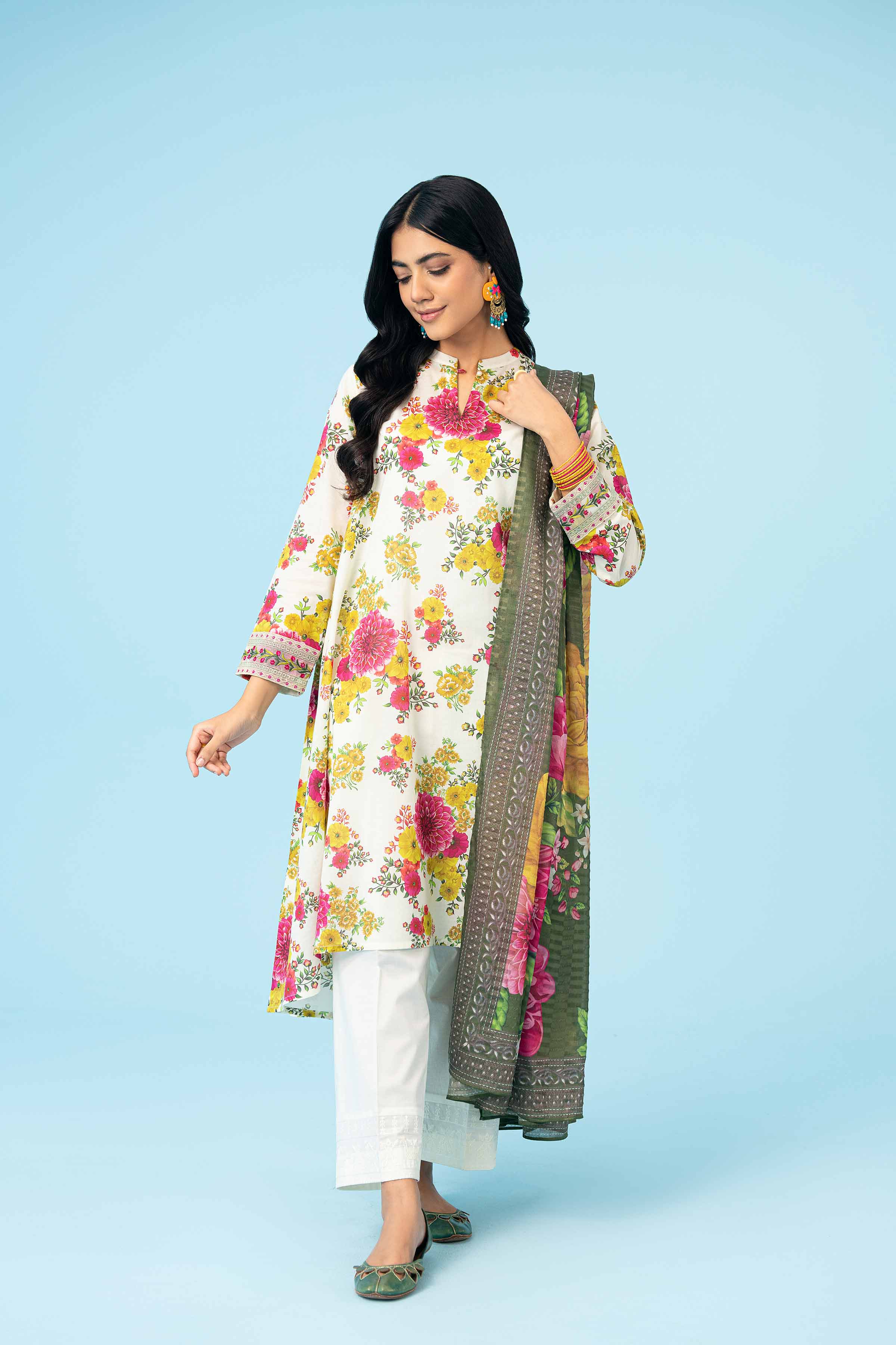 2 Piece - Printed Embroidered Suit - PE24-384 - Image 5