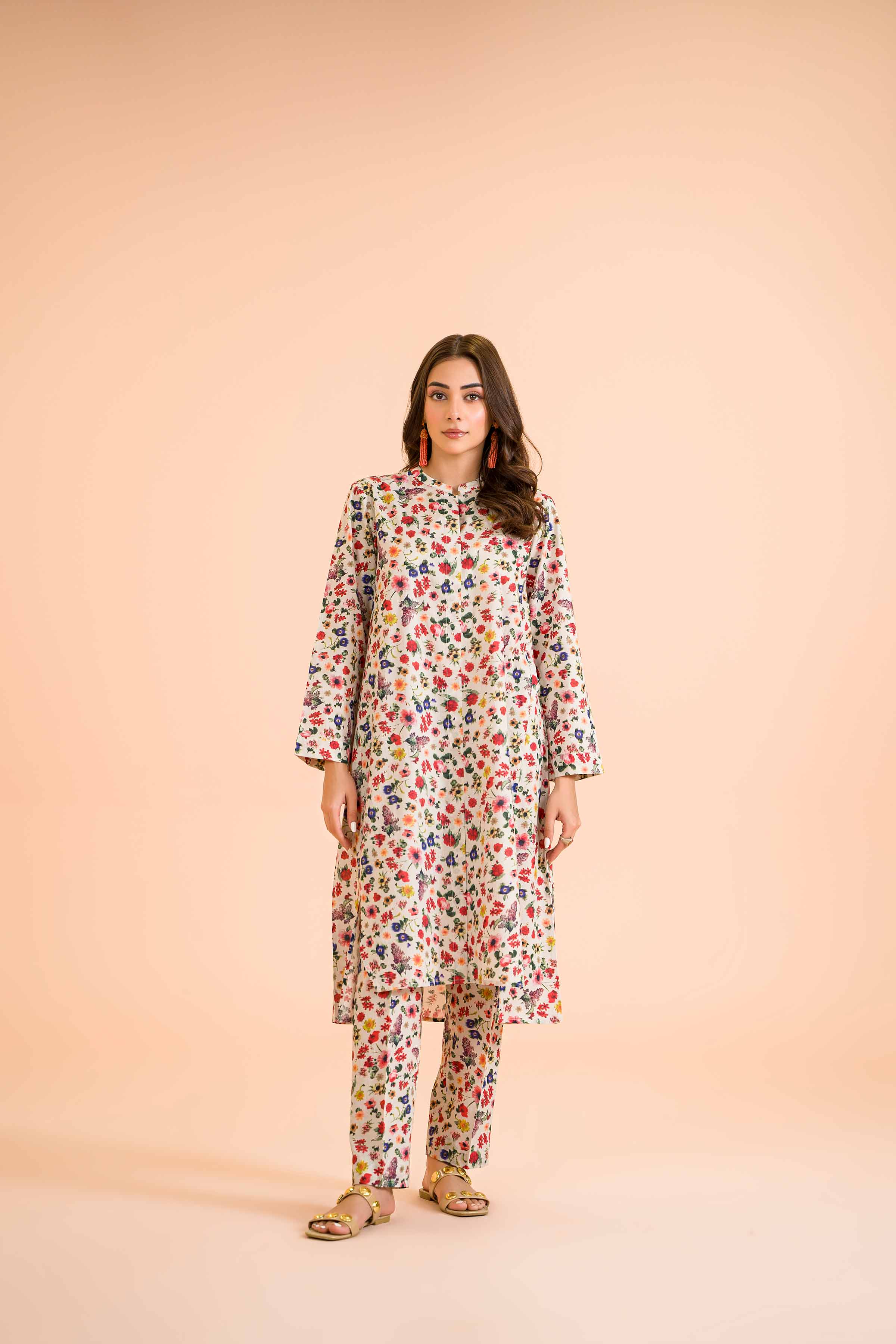 2 Piece - Printed Embroidered Suit - PE24-406 - Image 5