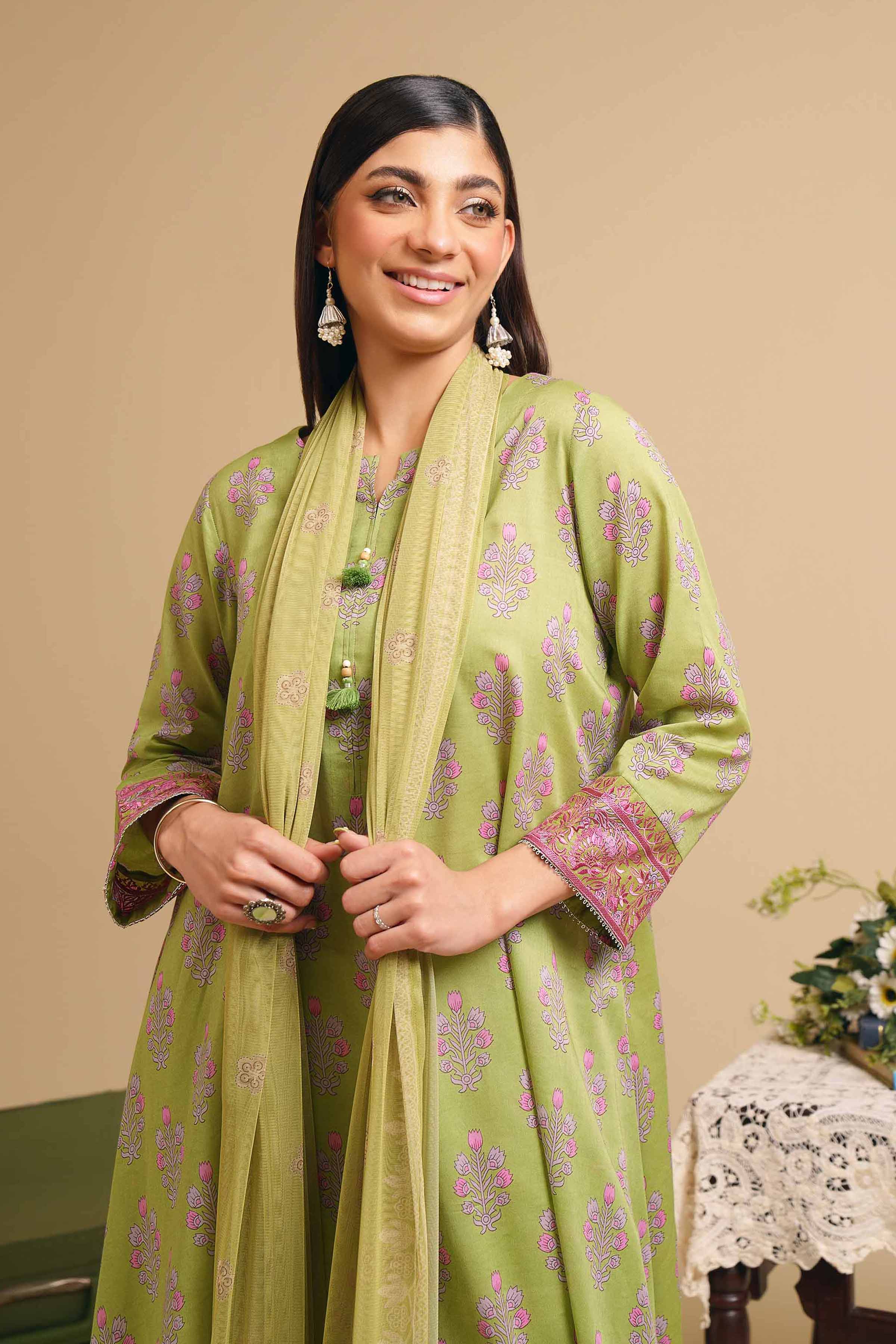 2 Piece - Printed Embroidered Suit - PE24-76 - Image 4
