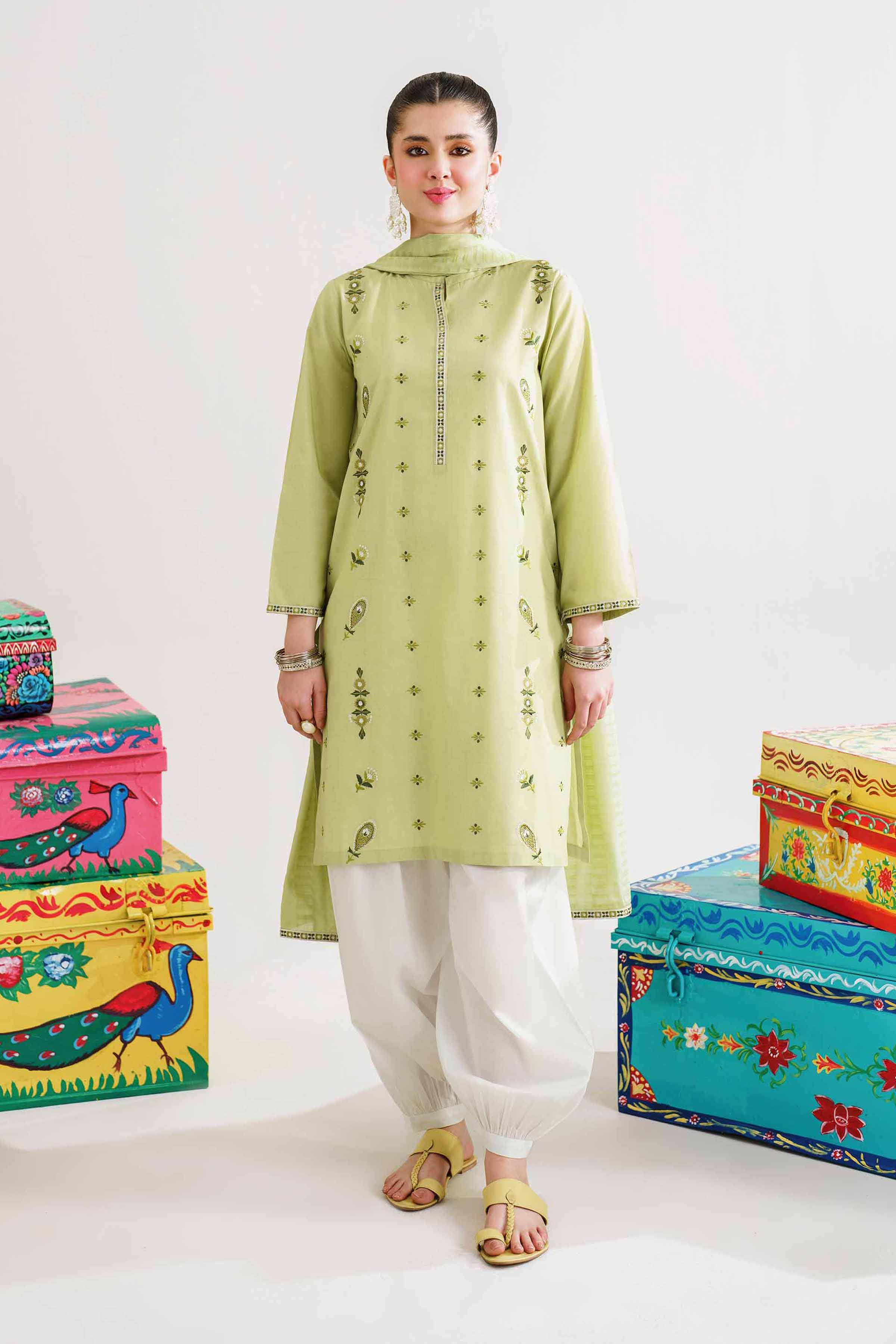 2 Piece - Embroidered Suit - PE24-90 - Image 2
