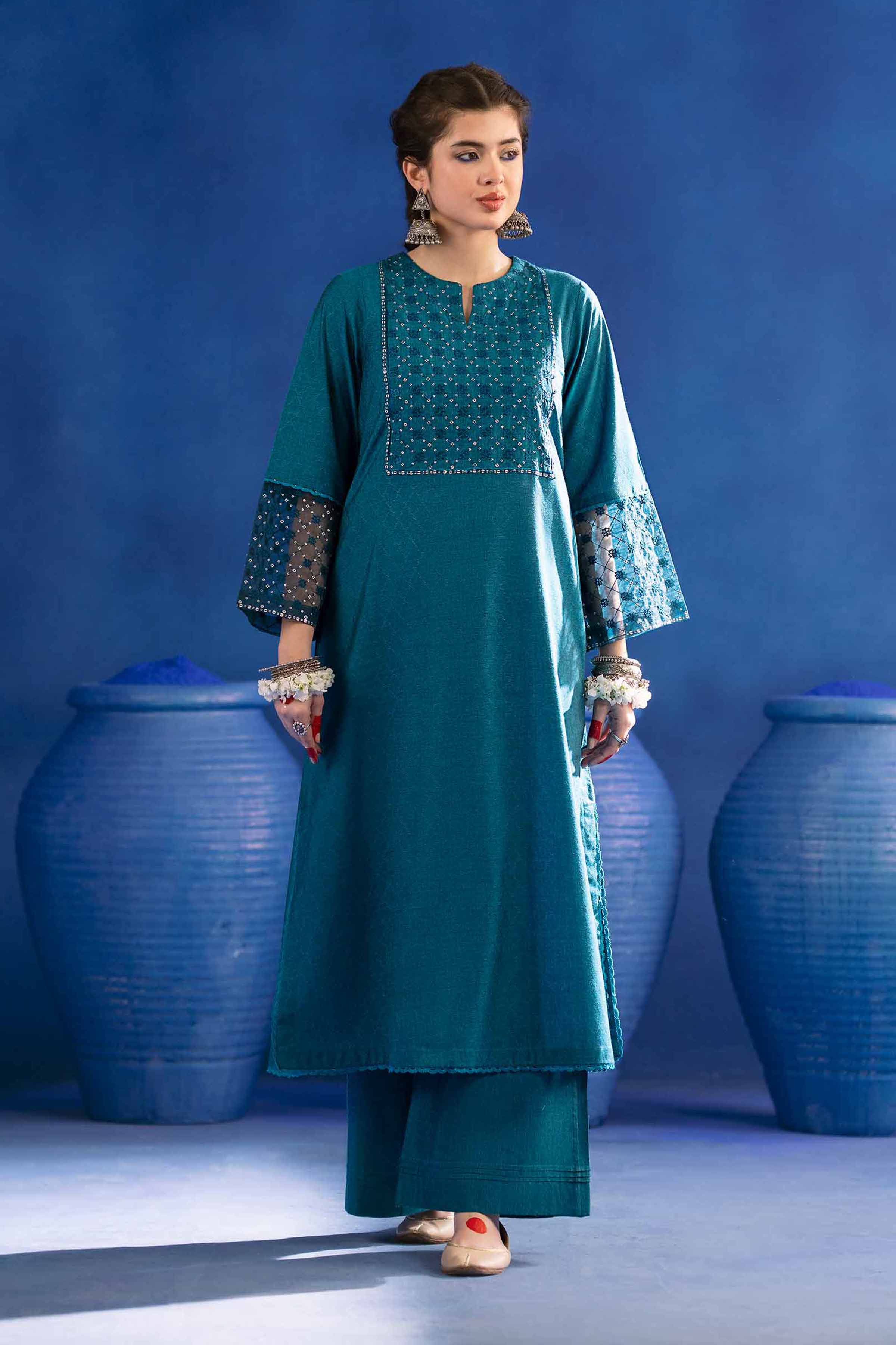 2 Piece - Embroidered Suit - PE25-122 - Image 2