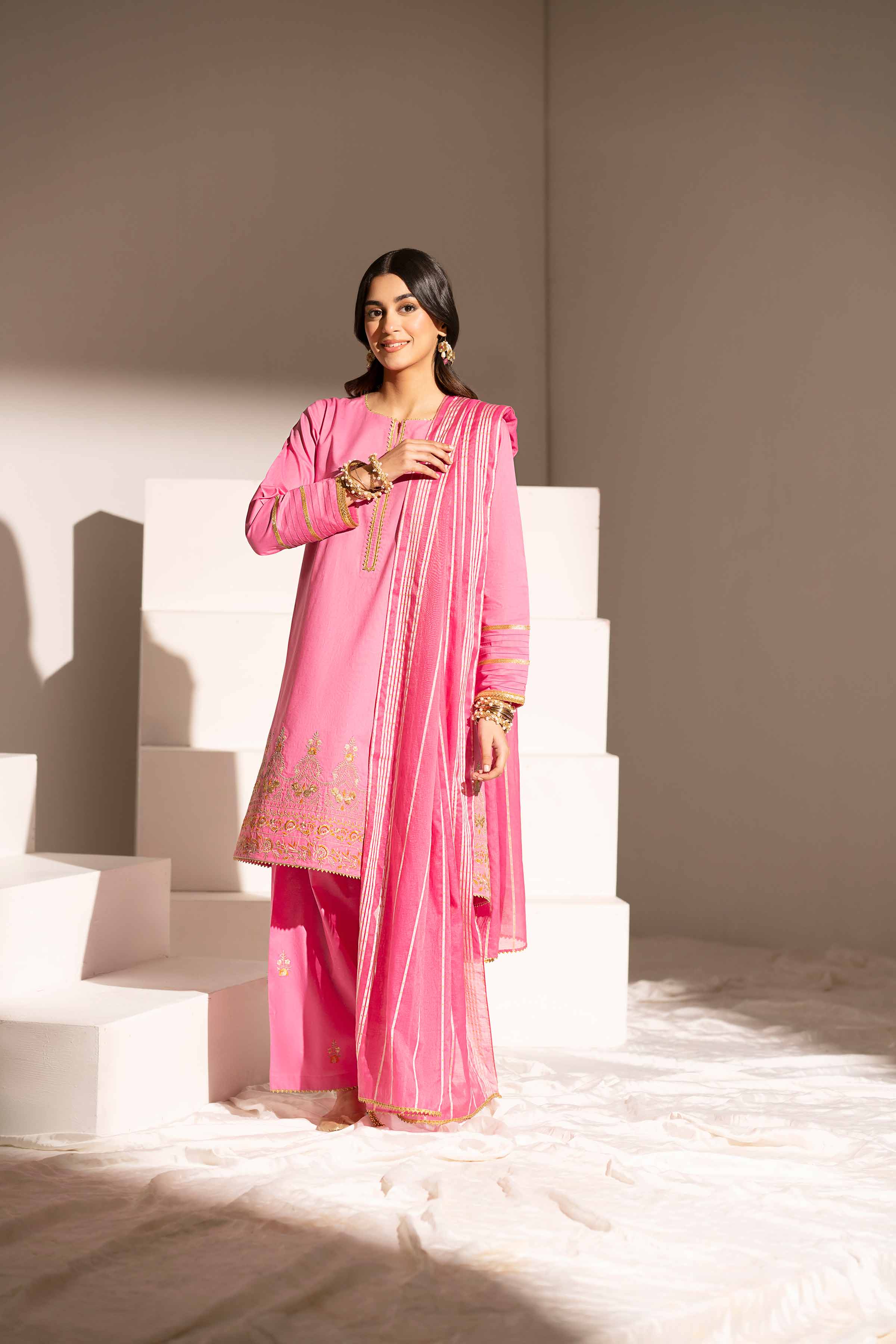 3 Piece - Embroidered Suit - PE25-156 - Image 5