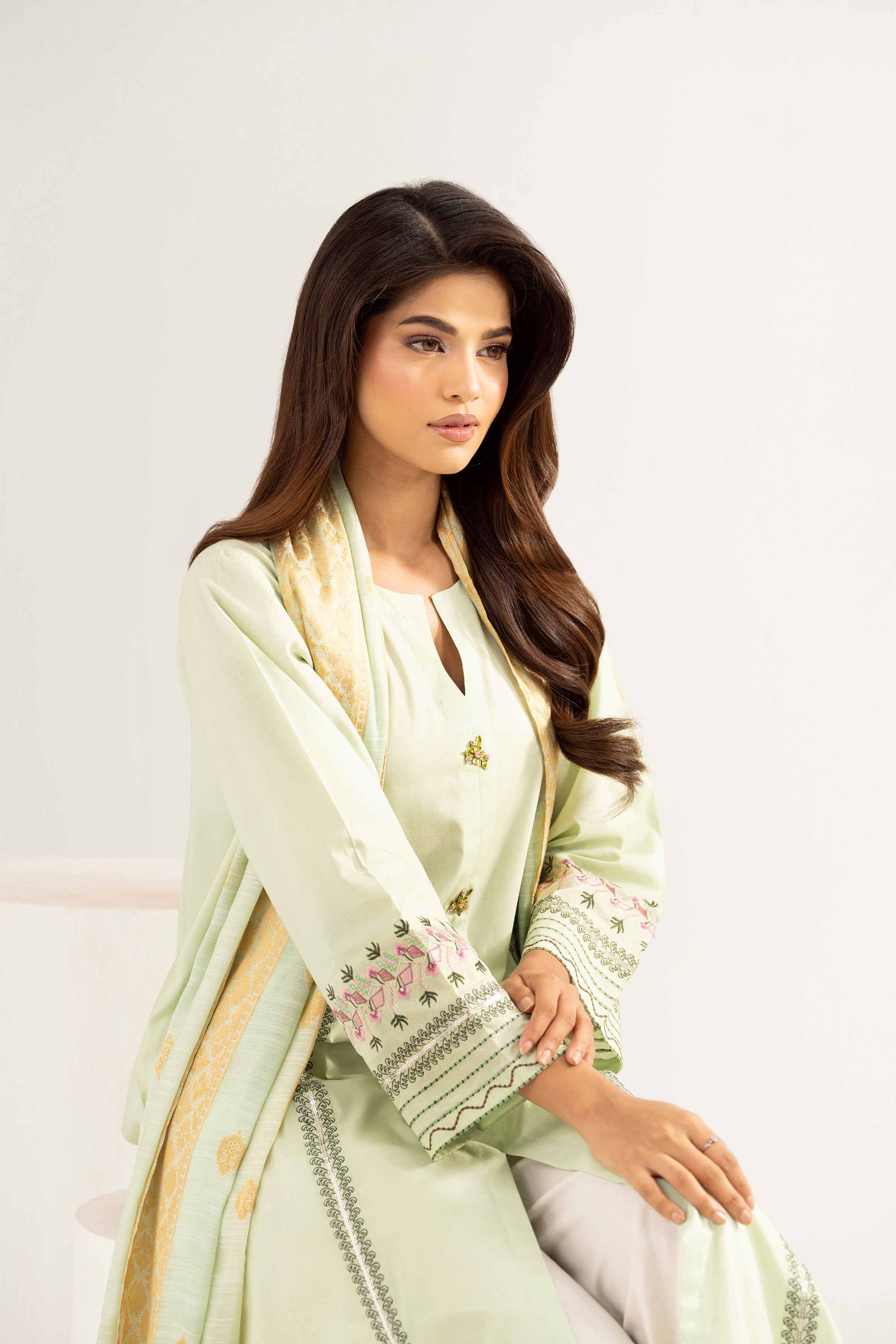 2 Piece - Embroidered Suit - PE25-328 - Image 7