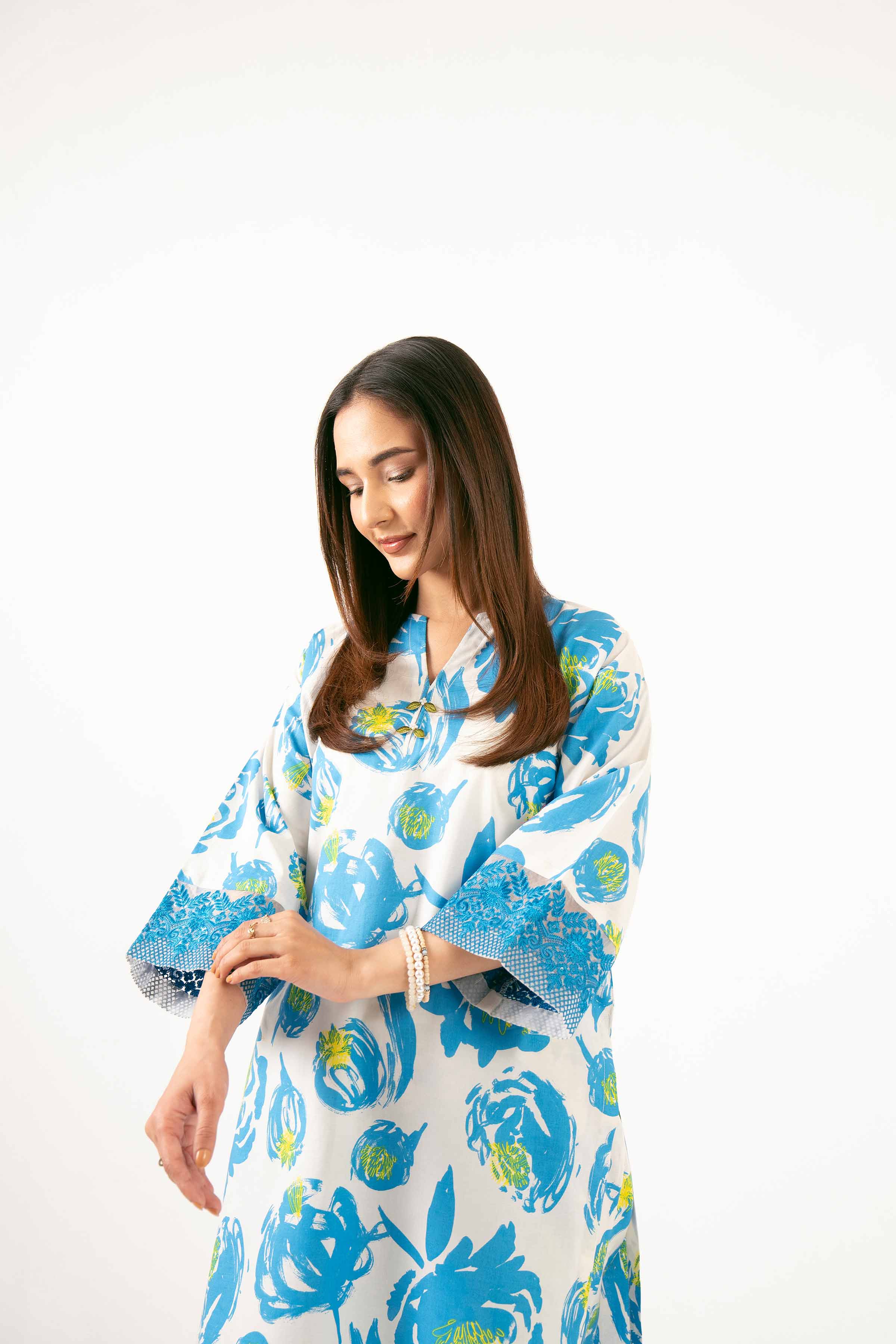 2 Piece - Printed Embroidered Suit - PE25-343 - Image 4