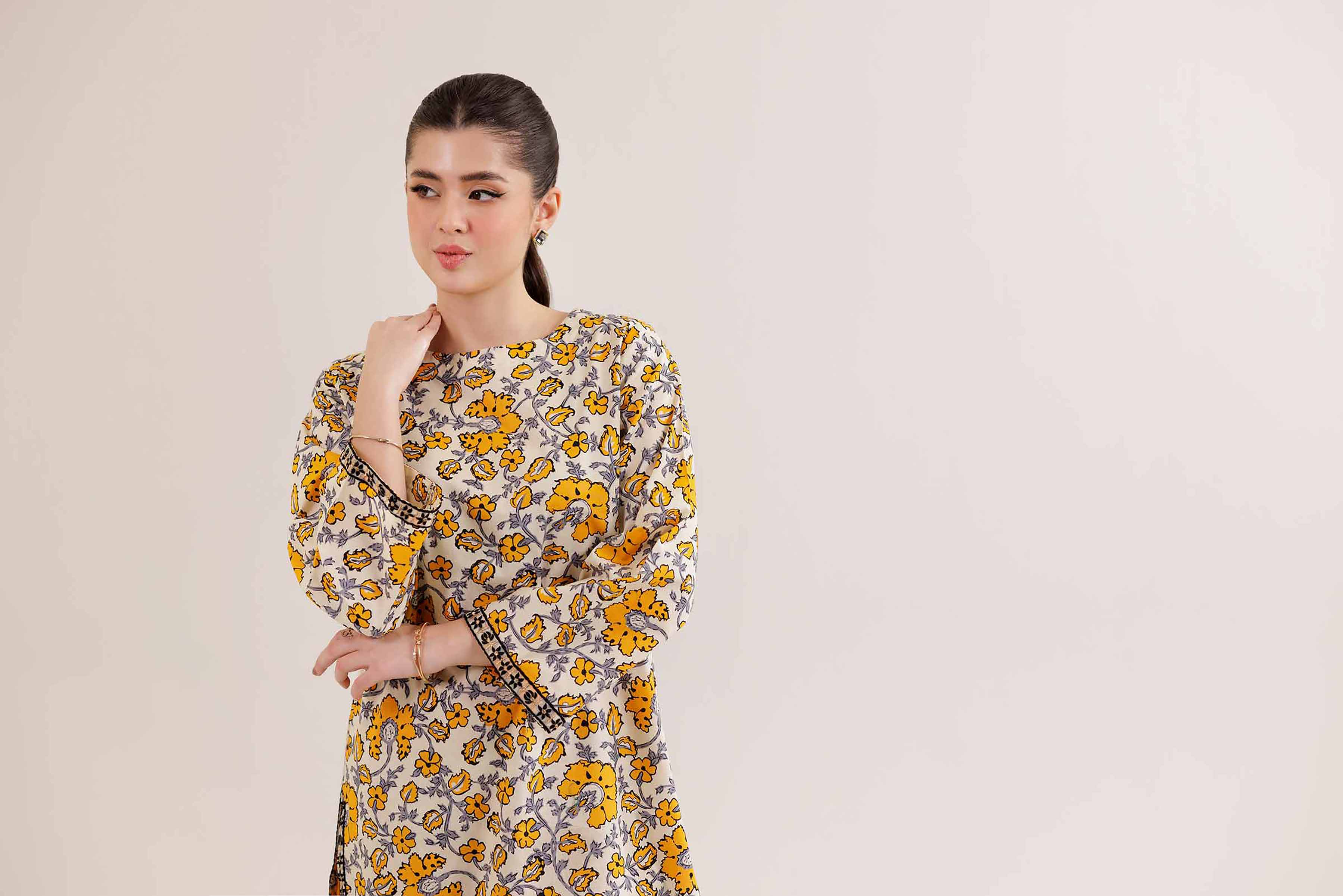 2 Piece - Printed Embroidered Suit - PE25-352 - Image 7