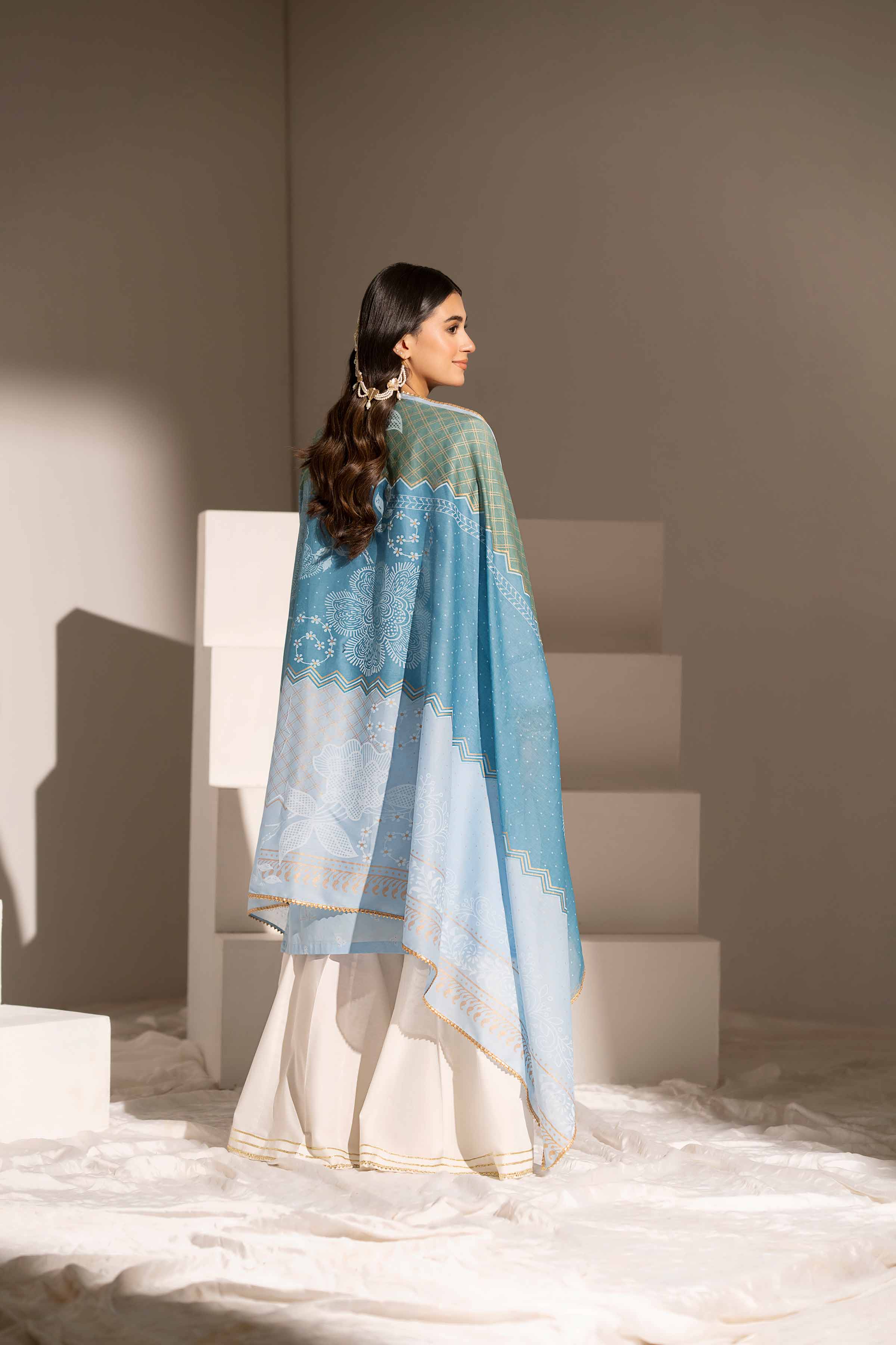 2 Piece - Printed Embroidered Suit - PE25-356 - Image 3