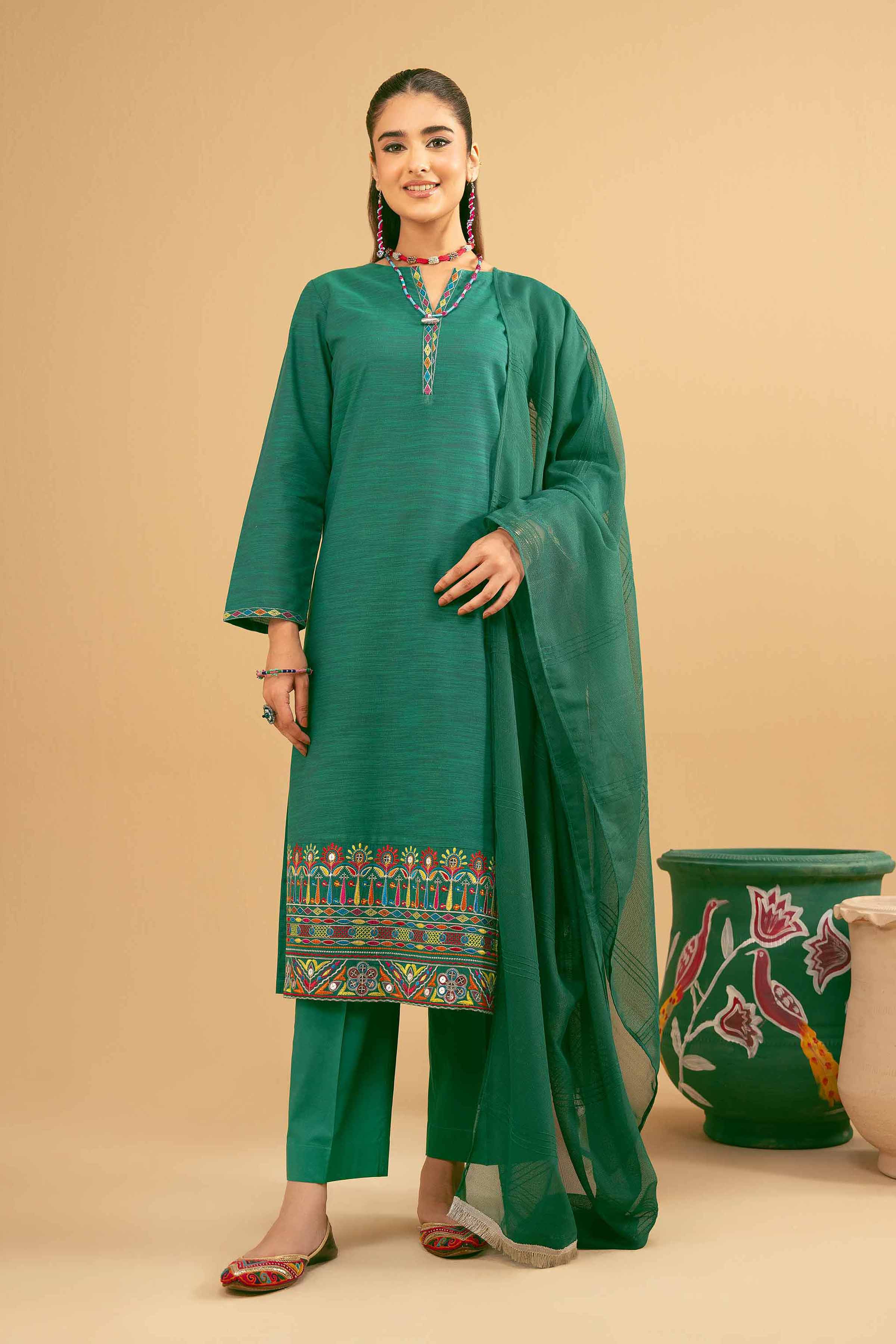 3 Piece - Embroidered Suit - PE25-362 - Image 6