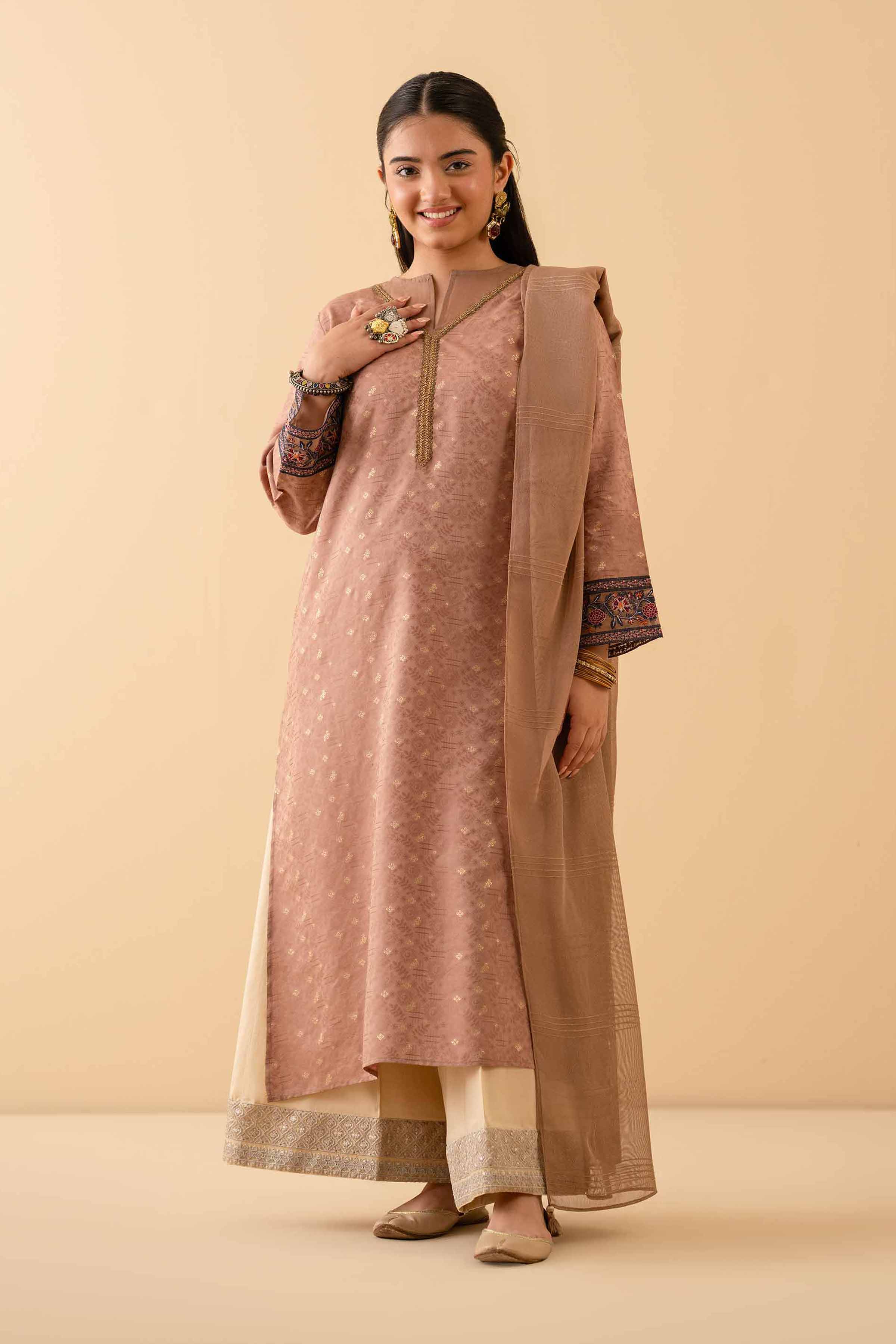 2 Piece - Embroidered Suit - PE25-384 - Image 2