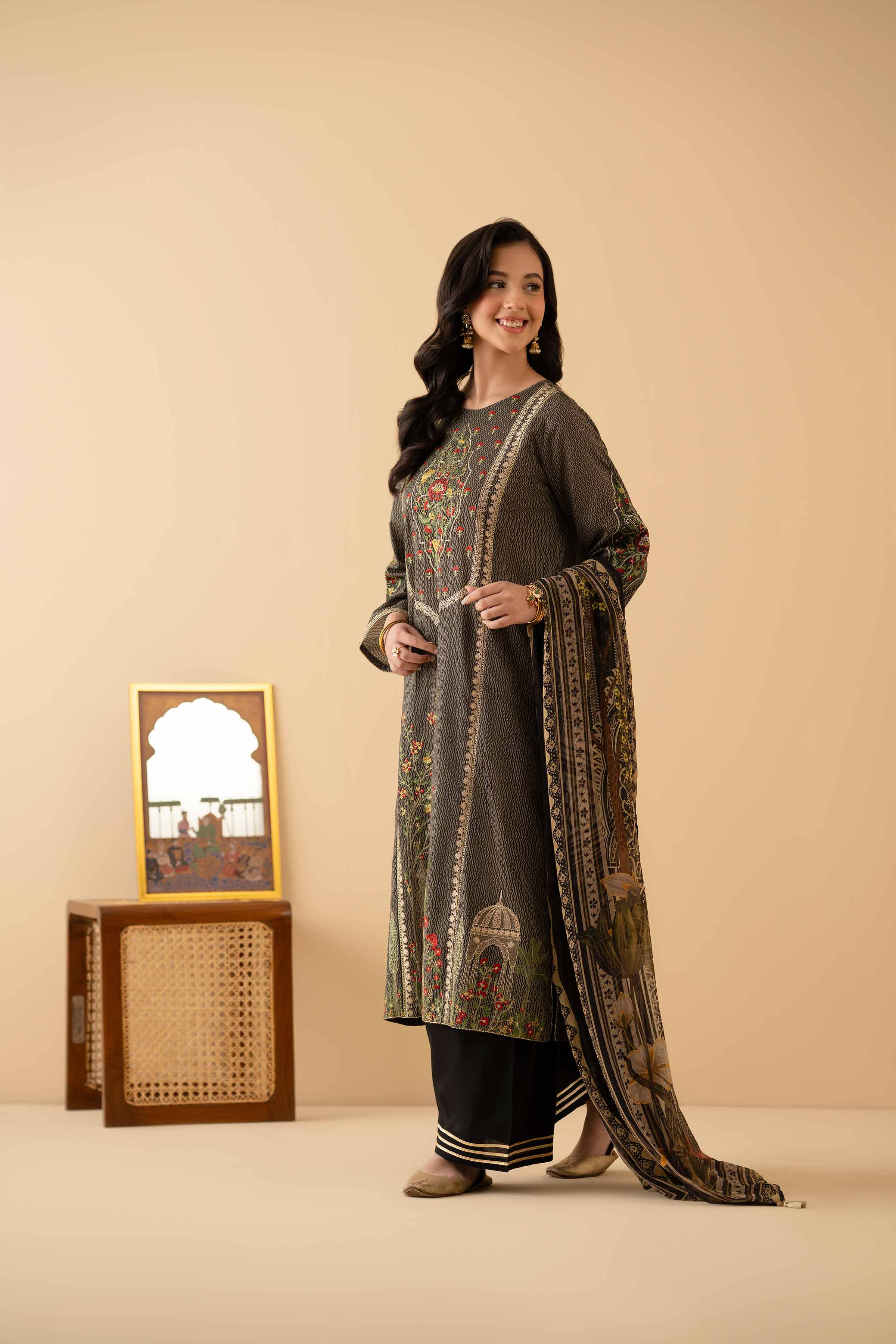 2 Piece - Printed Embroidered Suit - PE25-475 - Image 21
