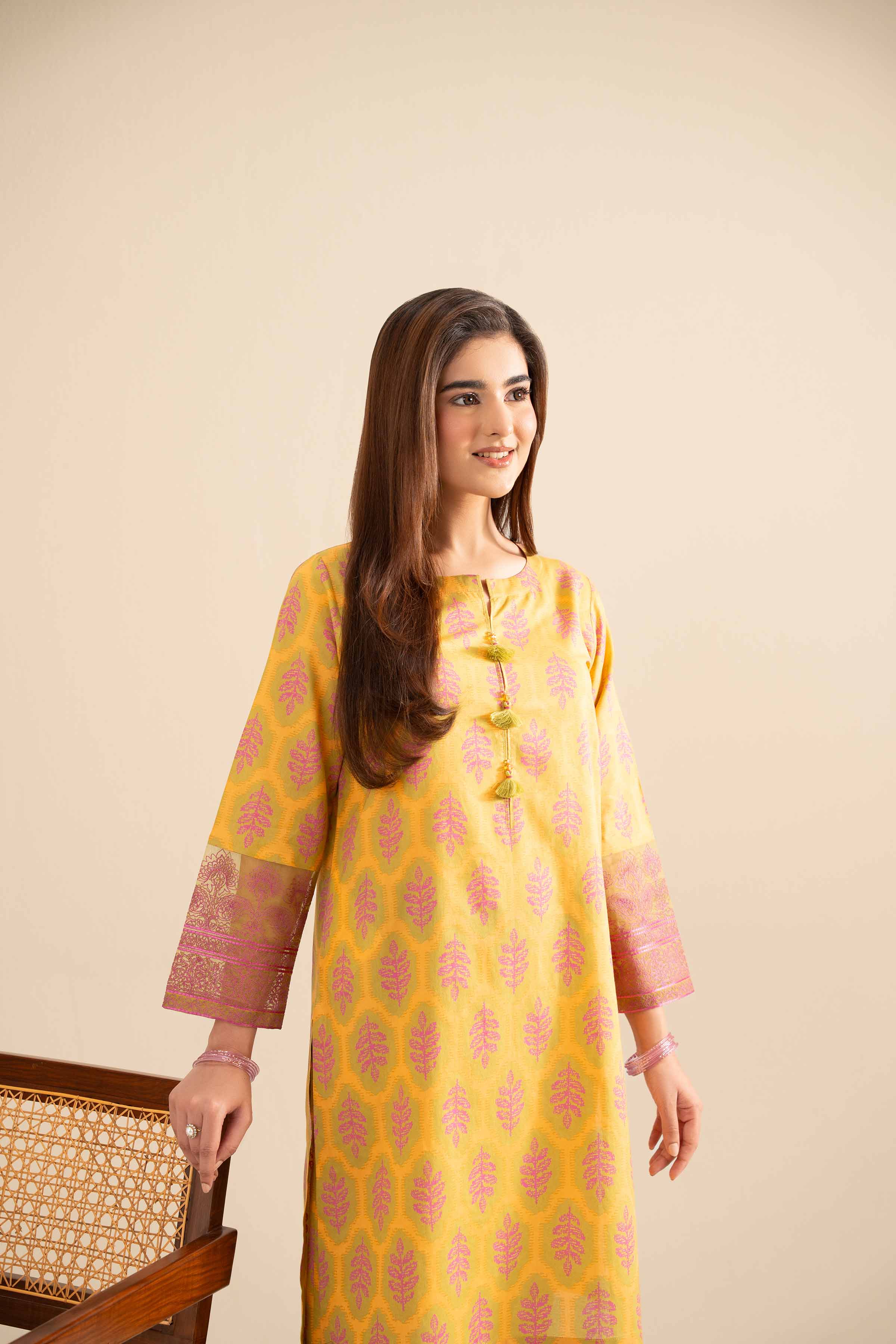 2 Piece - Printed Embroidered Suit - PE25-499 - Image 5